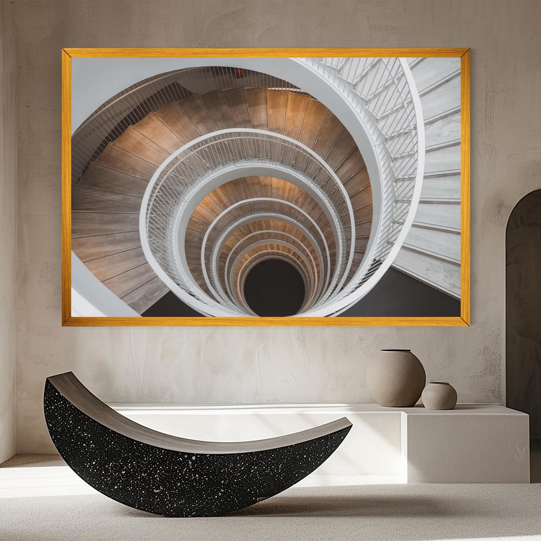 White Spiral Stairs mockup 8