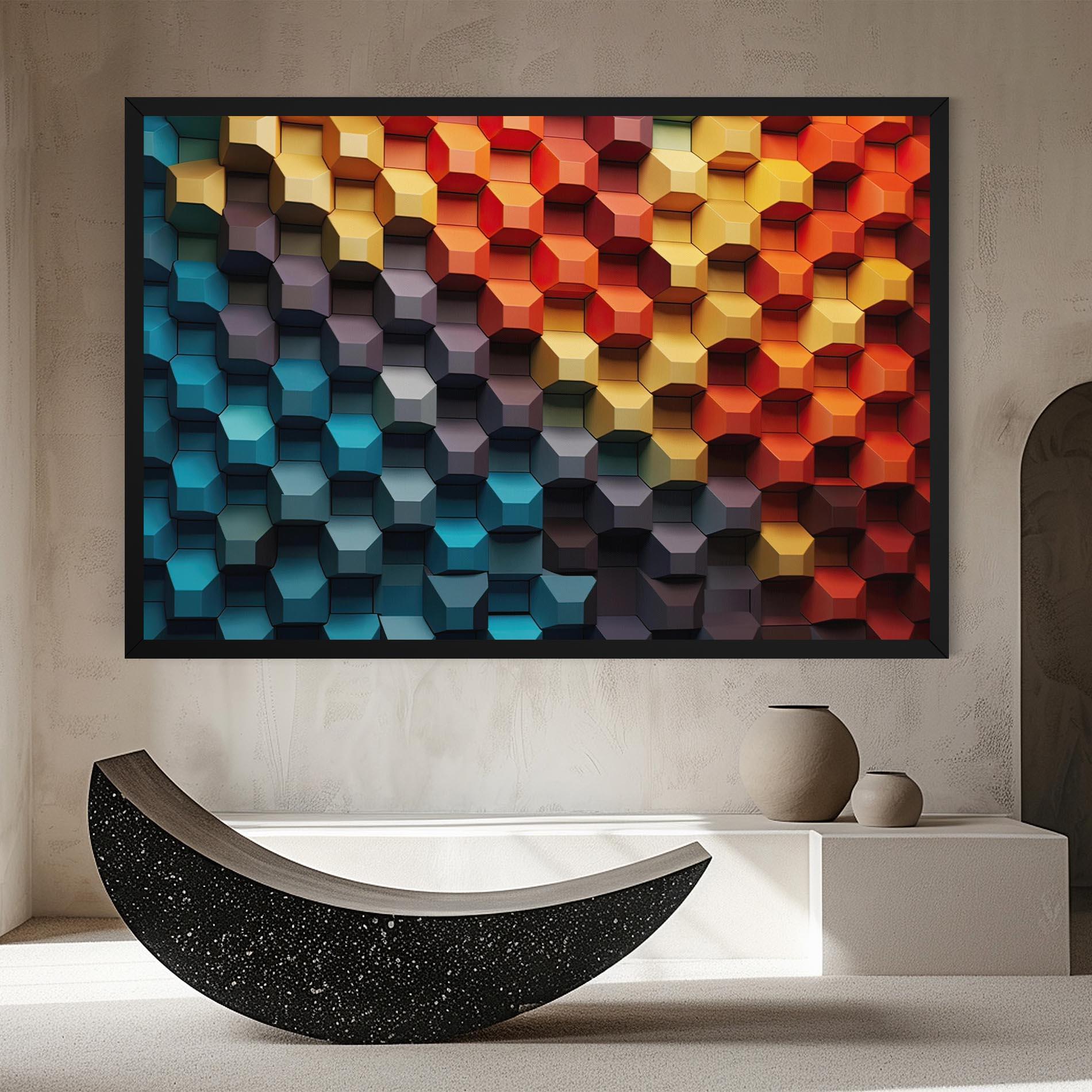 Leinwandbild 3d Sqare Mix mockup 8