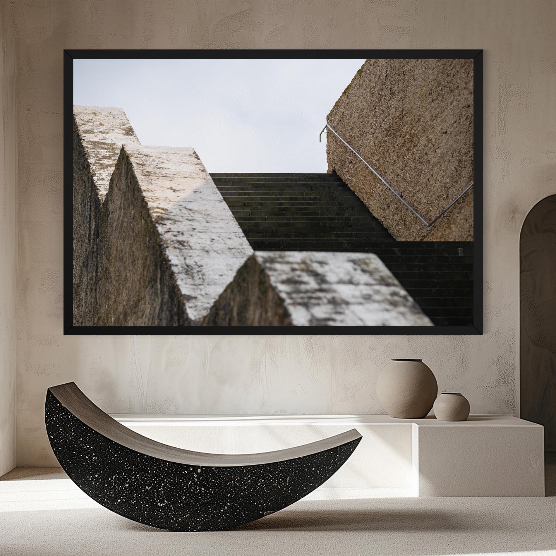 Leinwandbild Black Stairs mockup 8