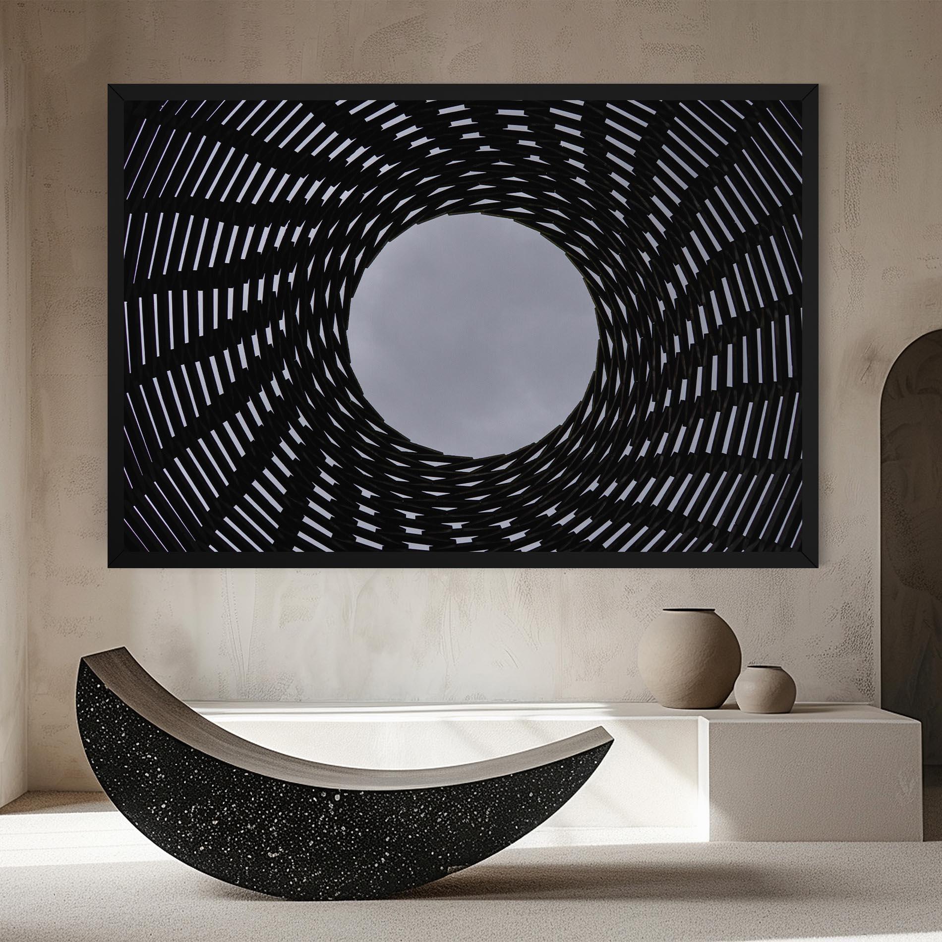 Leinwandbild Grey Circle Lines mockup 8