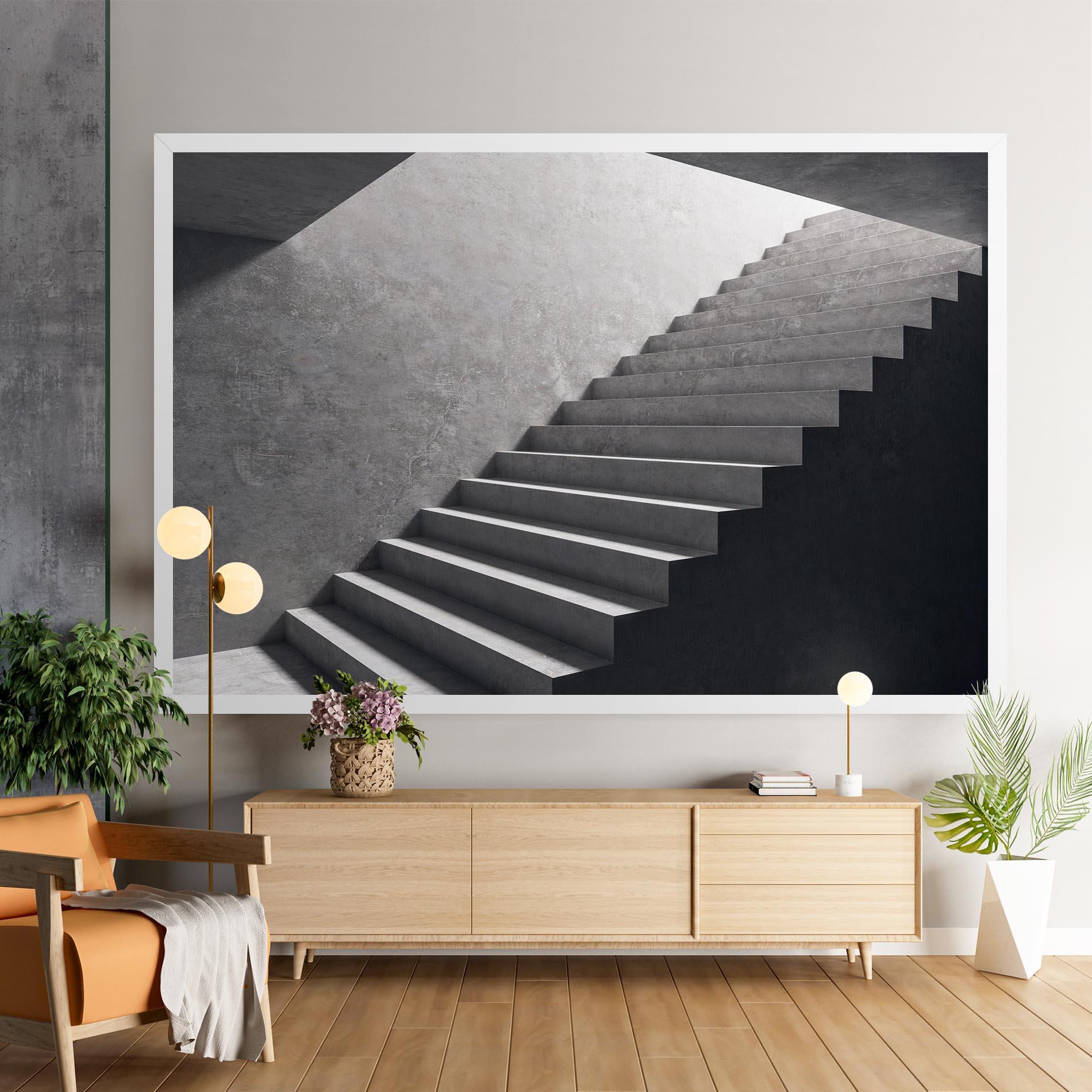 Leinwandbild Concrete Stairs mockup 9