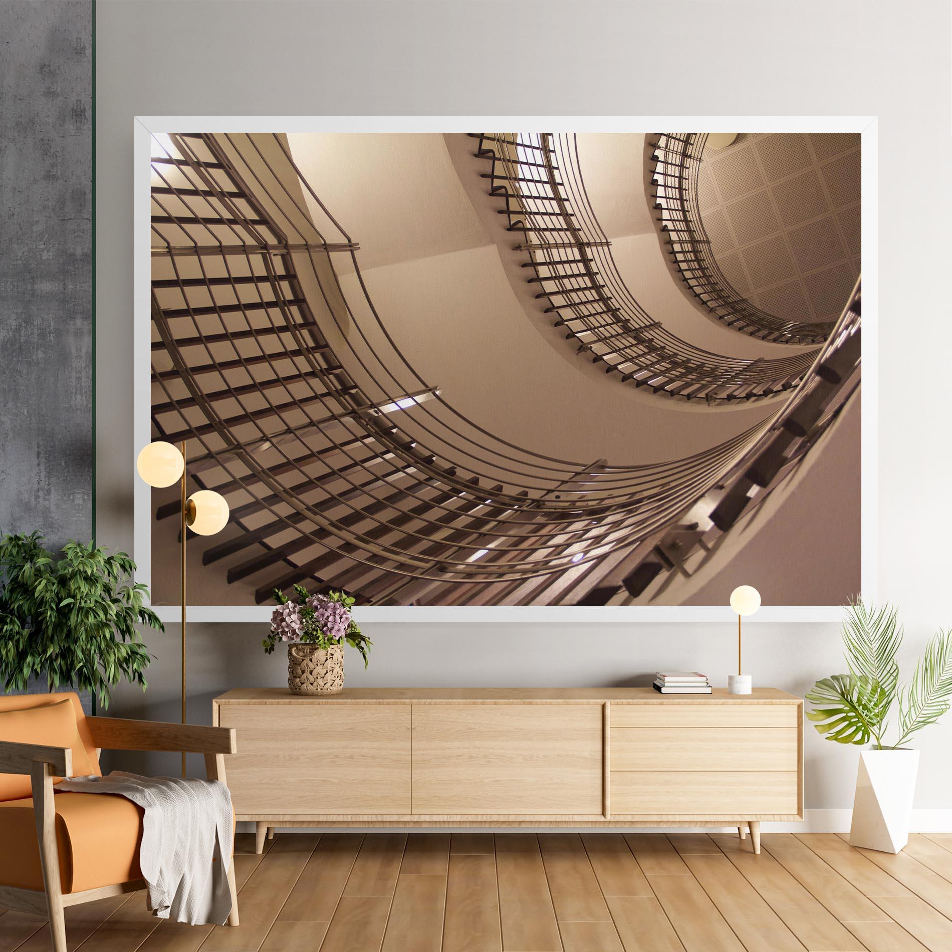 Leinwandbild Cream Stairs mockup 9