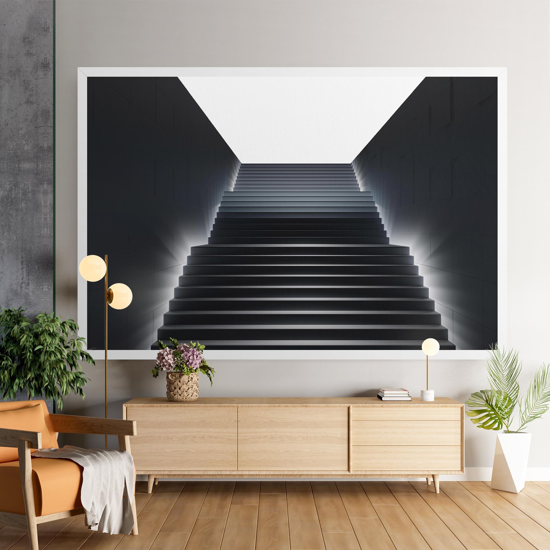 Leinwandbild Dark Stairs mockup 9