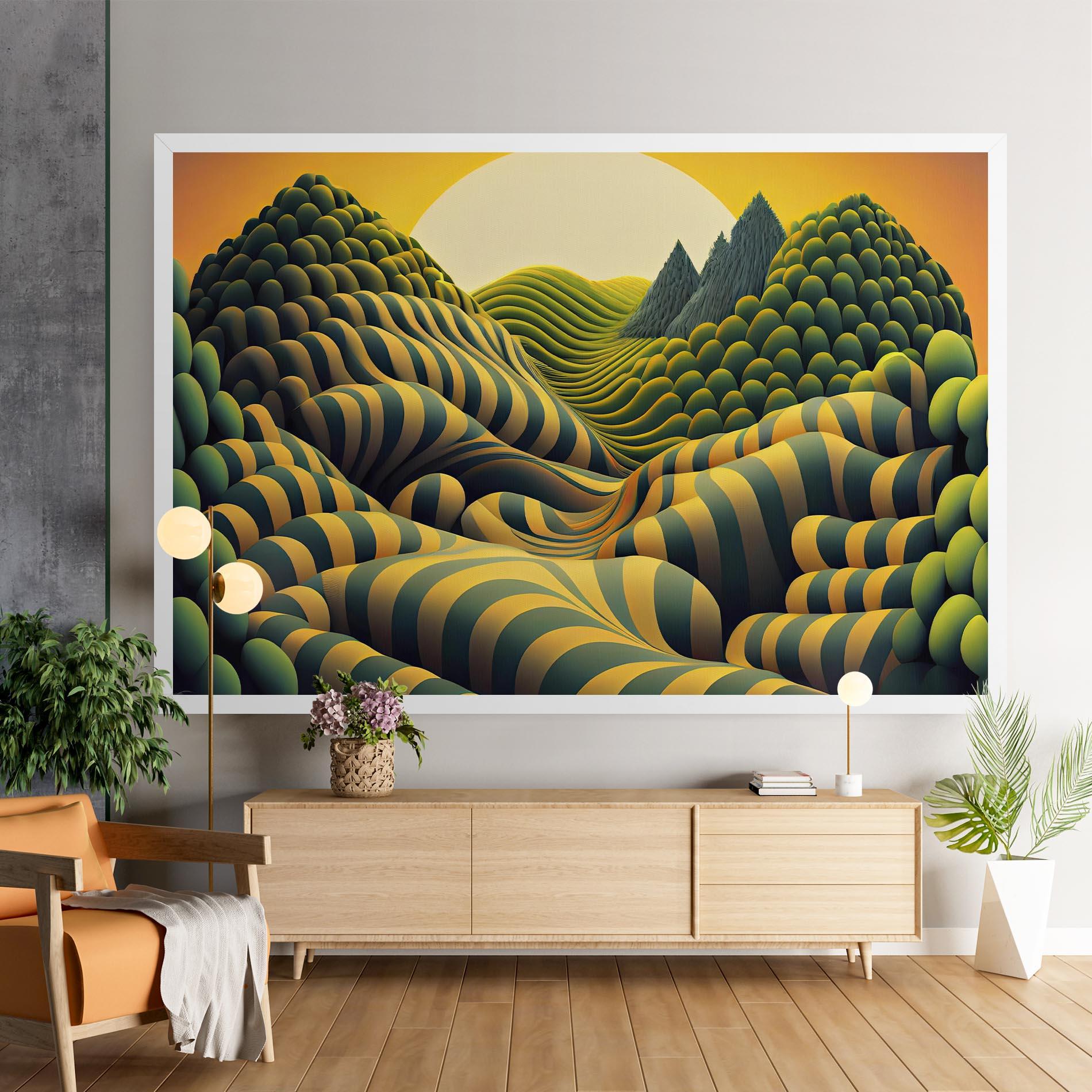 Leinwandbild Green Yellow View mockup 9