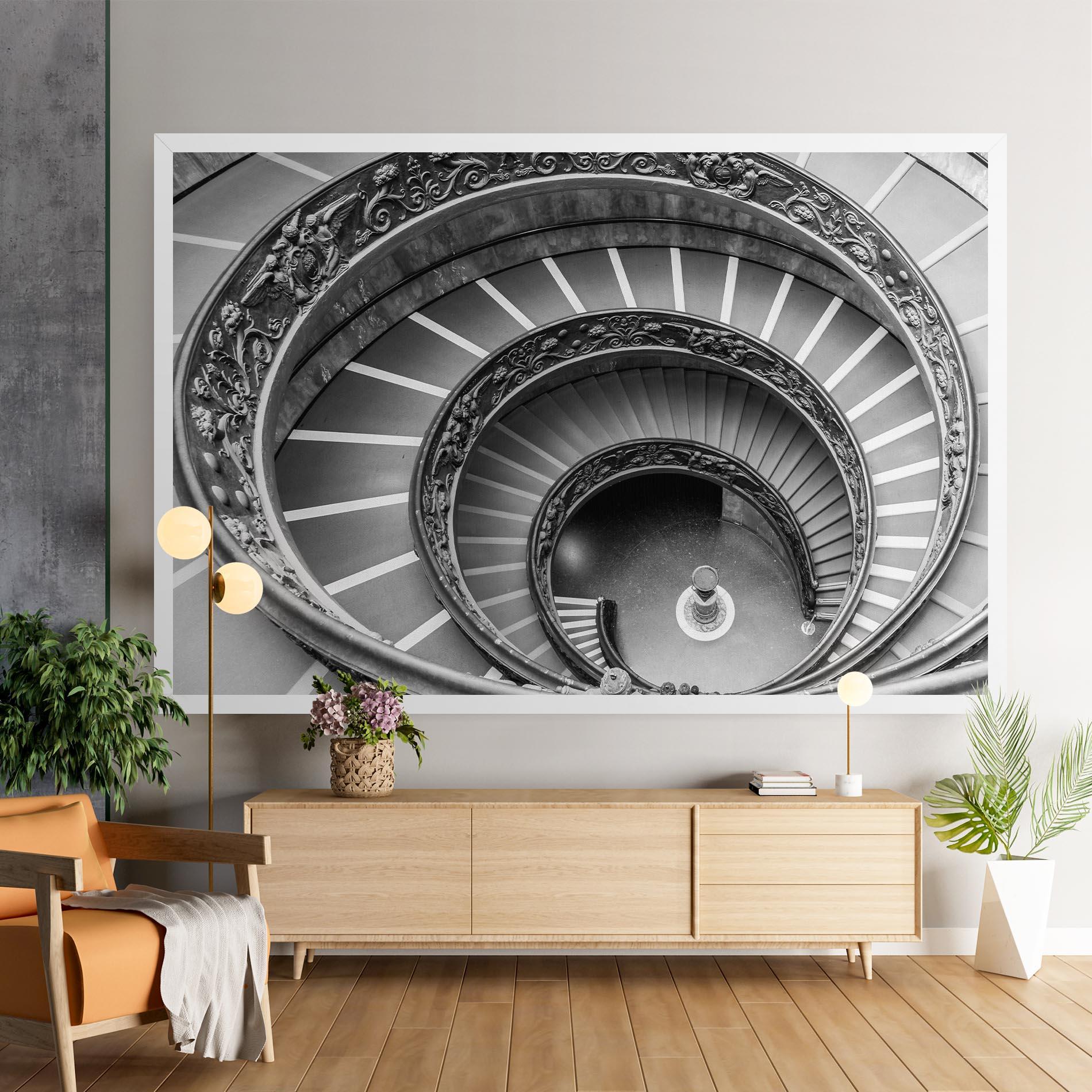 Leinwandbild Grey Spiral mockup 9