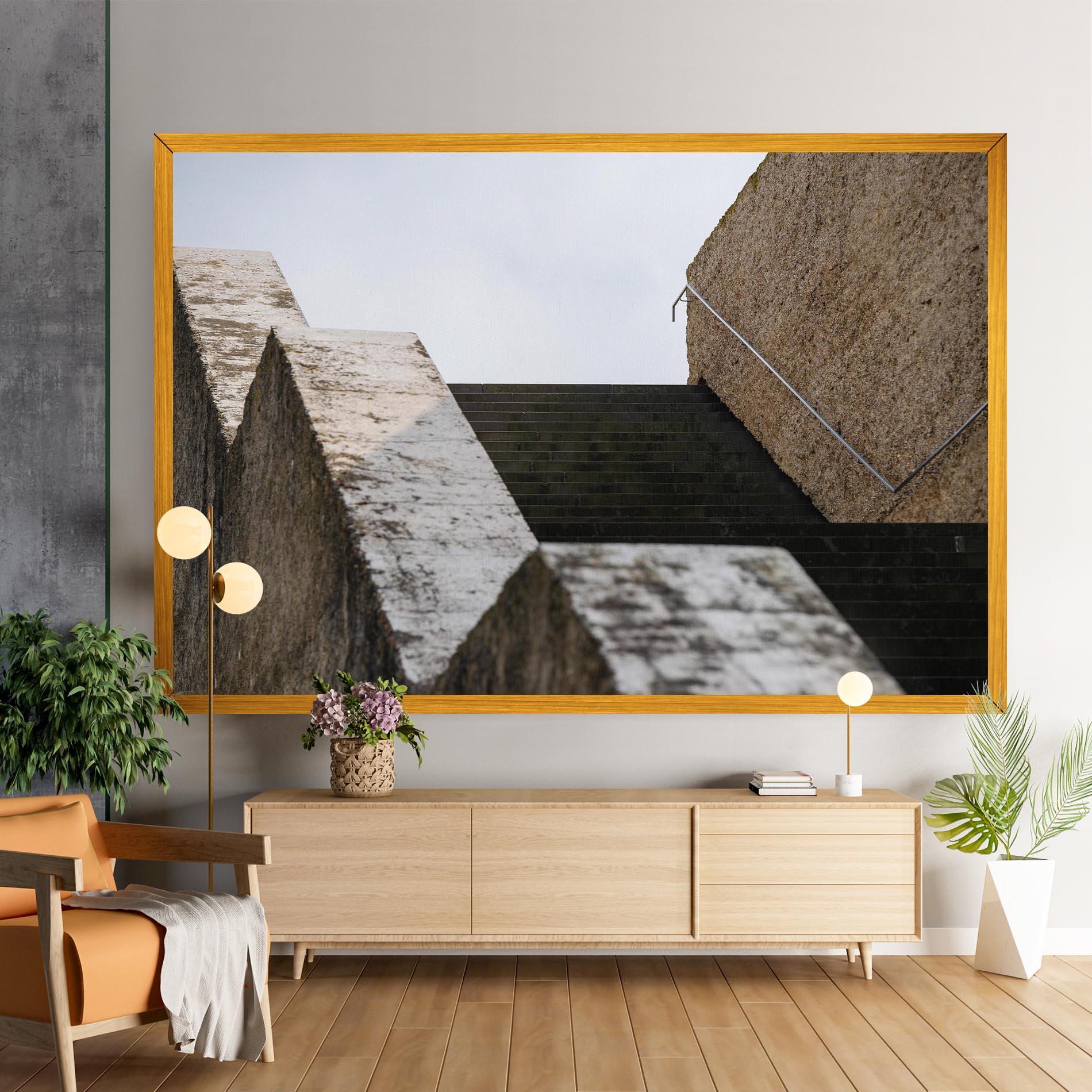 Leinwandbild Black Stairs mockup 9