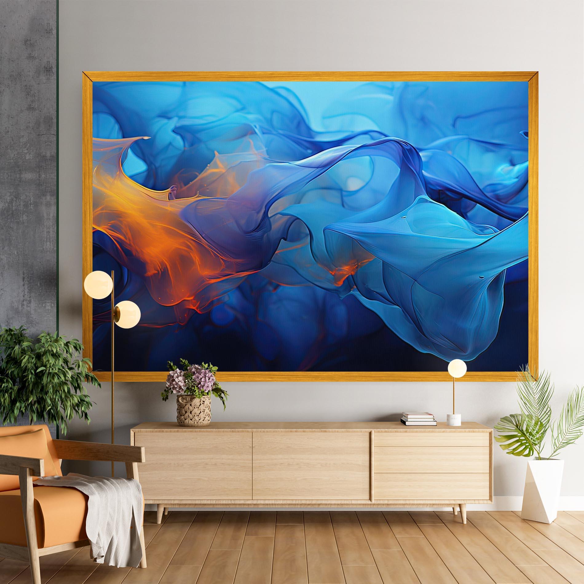 Leinwandbild Blue Orange Floating mockup 9