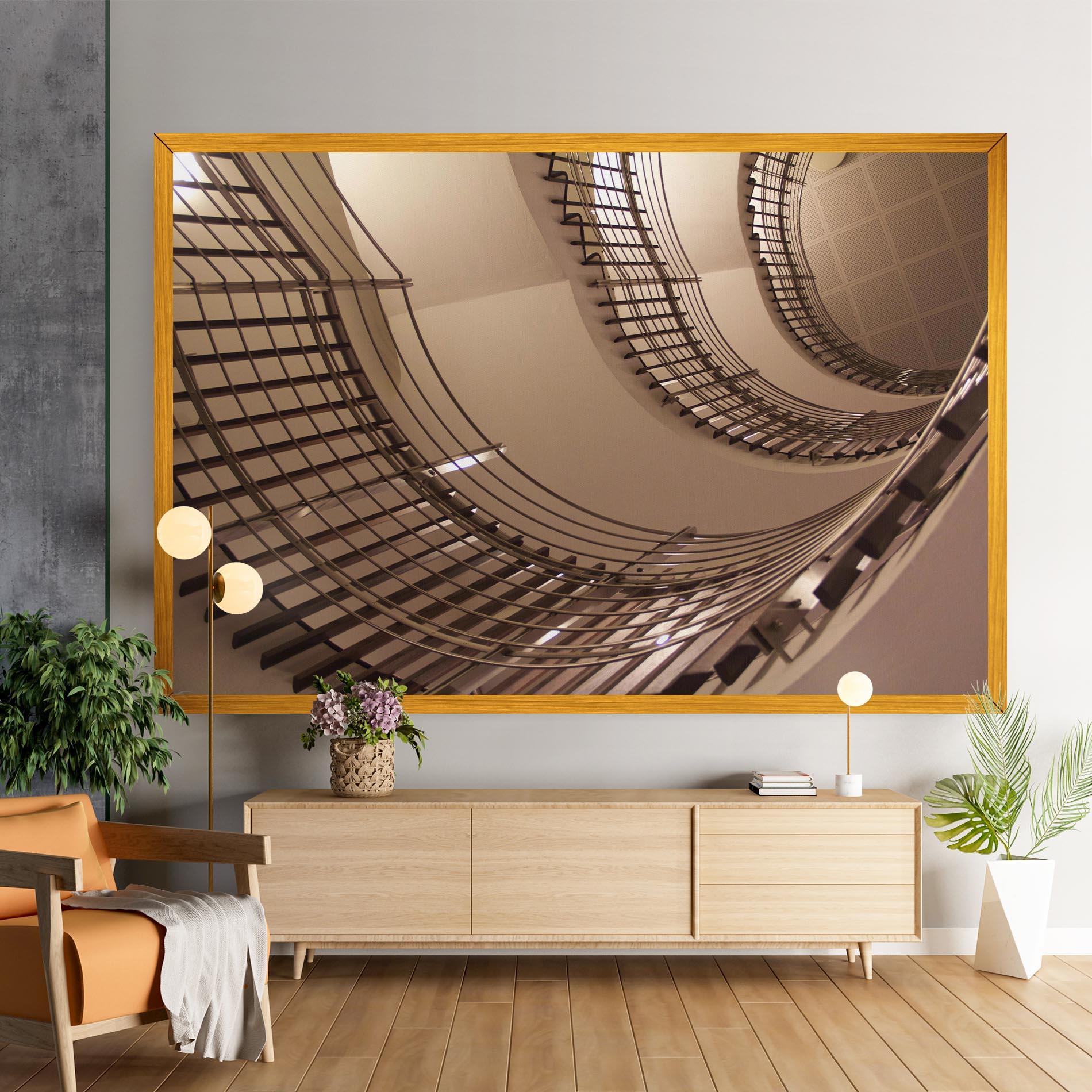 Leinwandbild Cream Stairs mockup 9
