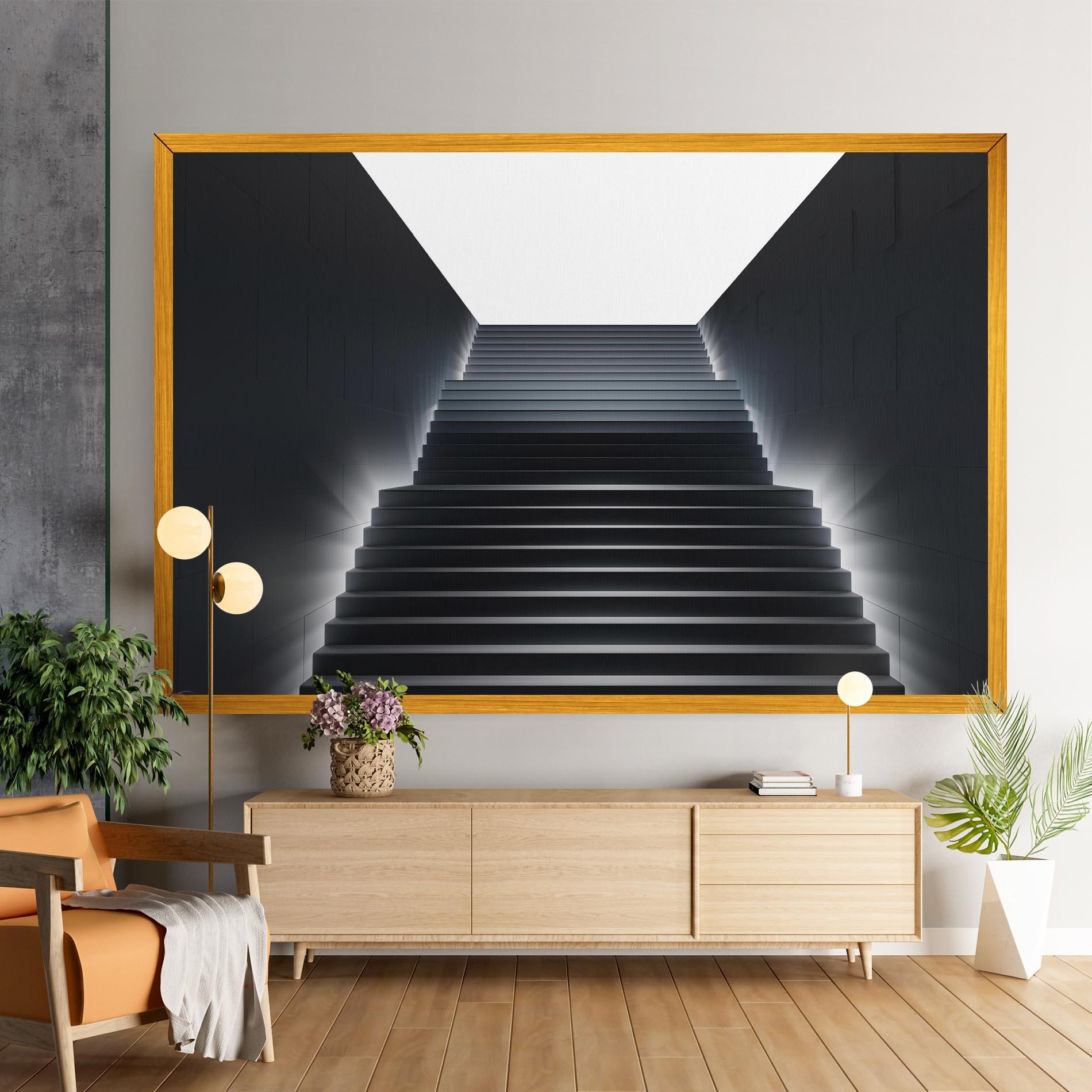 Leinwandbild Dark Stairs mockup 9