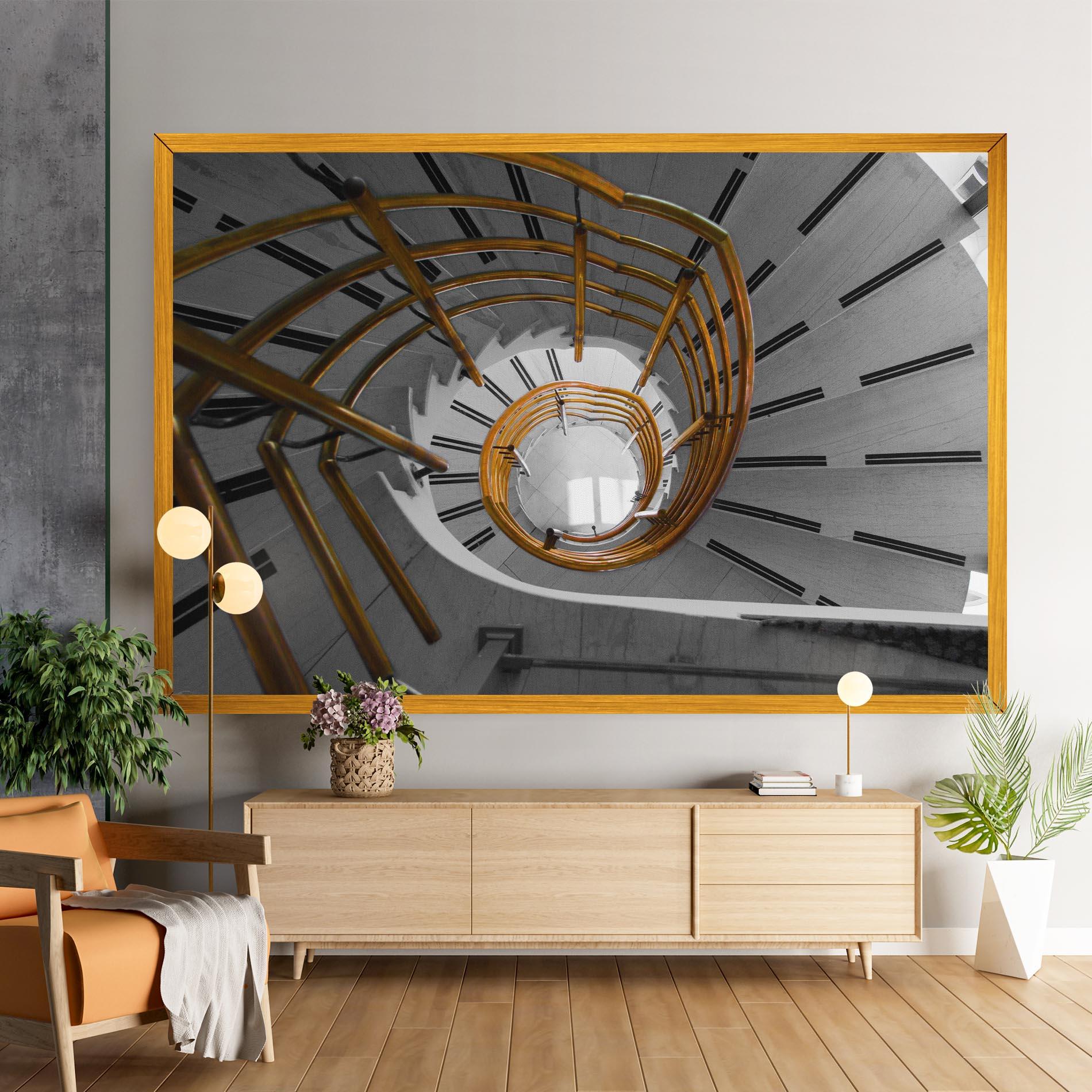 Leinwandbild Gold Bar Stairs mockup 9