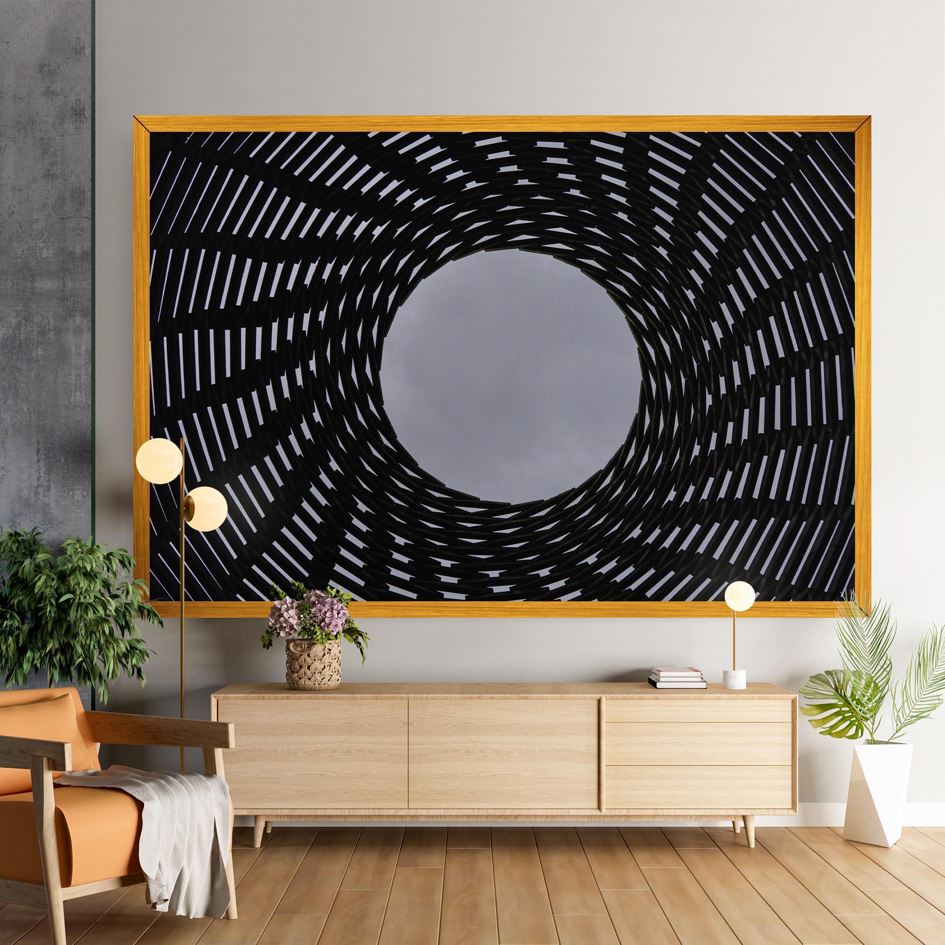 Leinwandbild Grey Circle Lines mockup 9