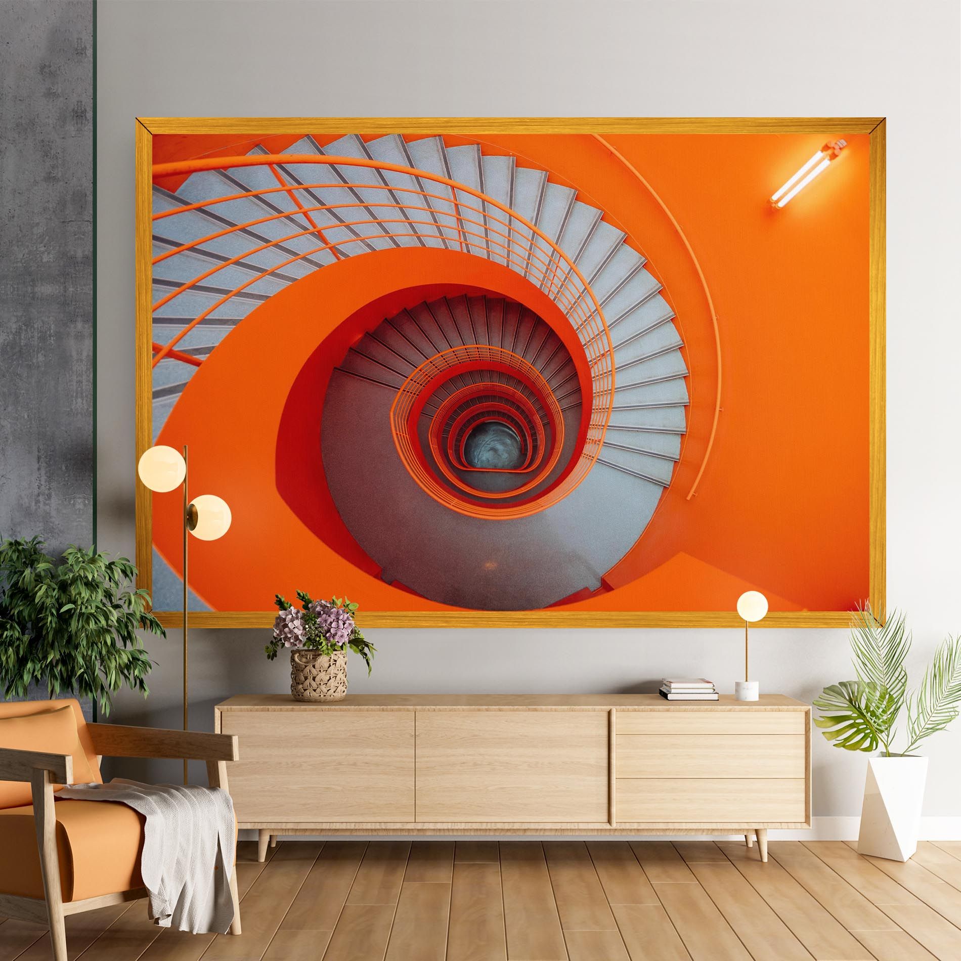 Grey Orange Stairs mockup 9