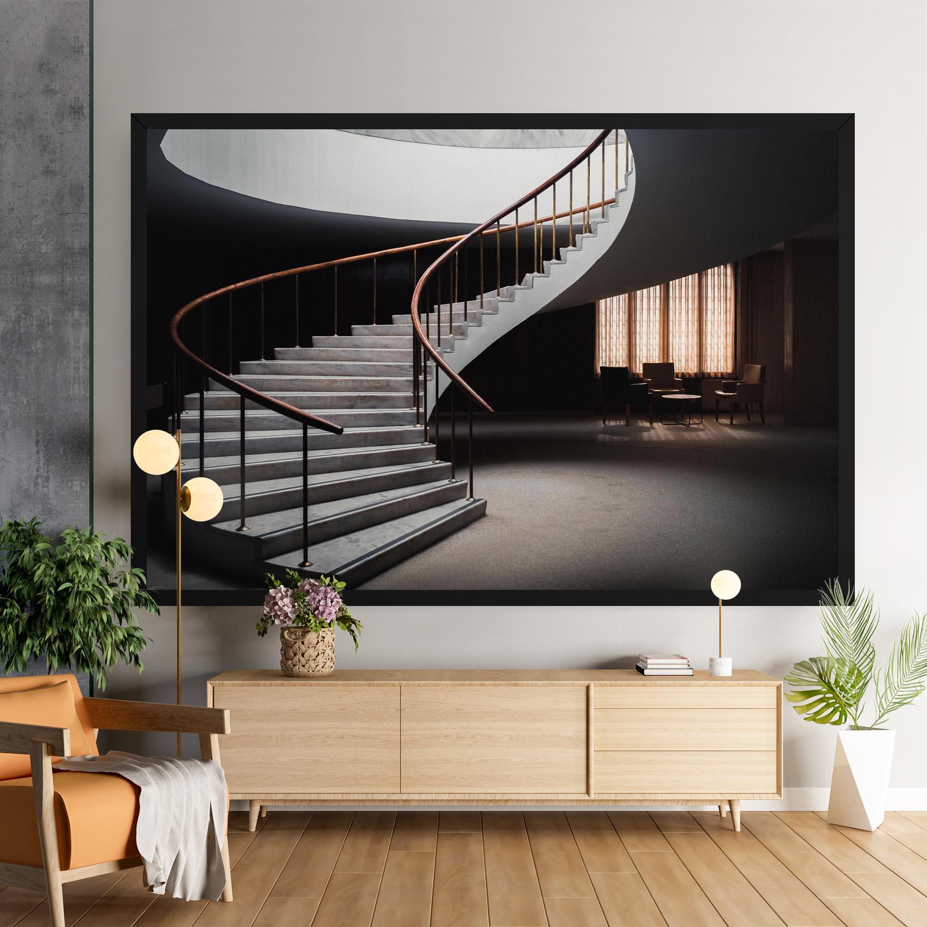 Leinwandbild Dark Room Stairs mockup 9