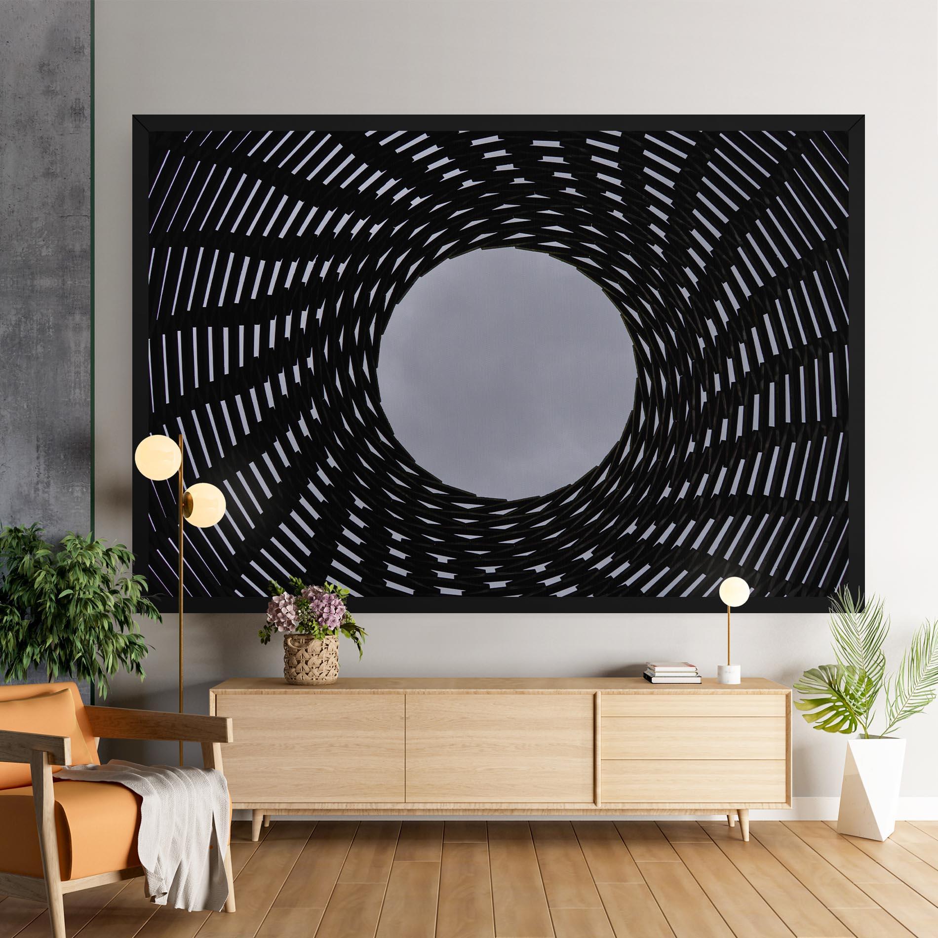 Leinwandbild Grey Circle Lines mockup 9