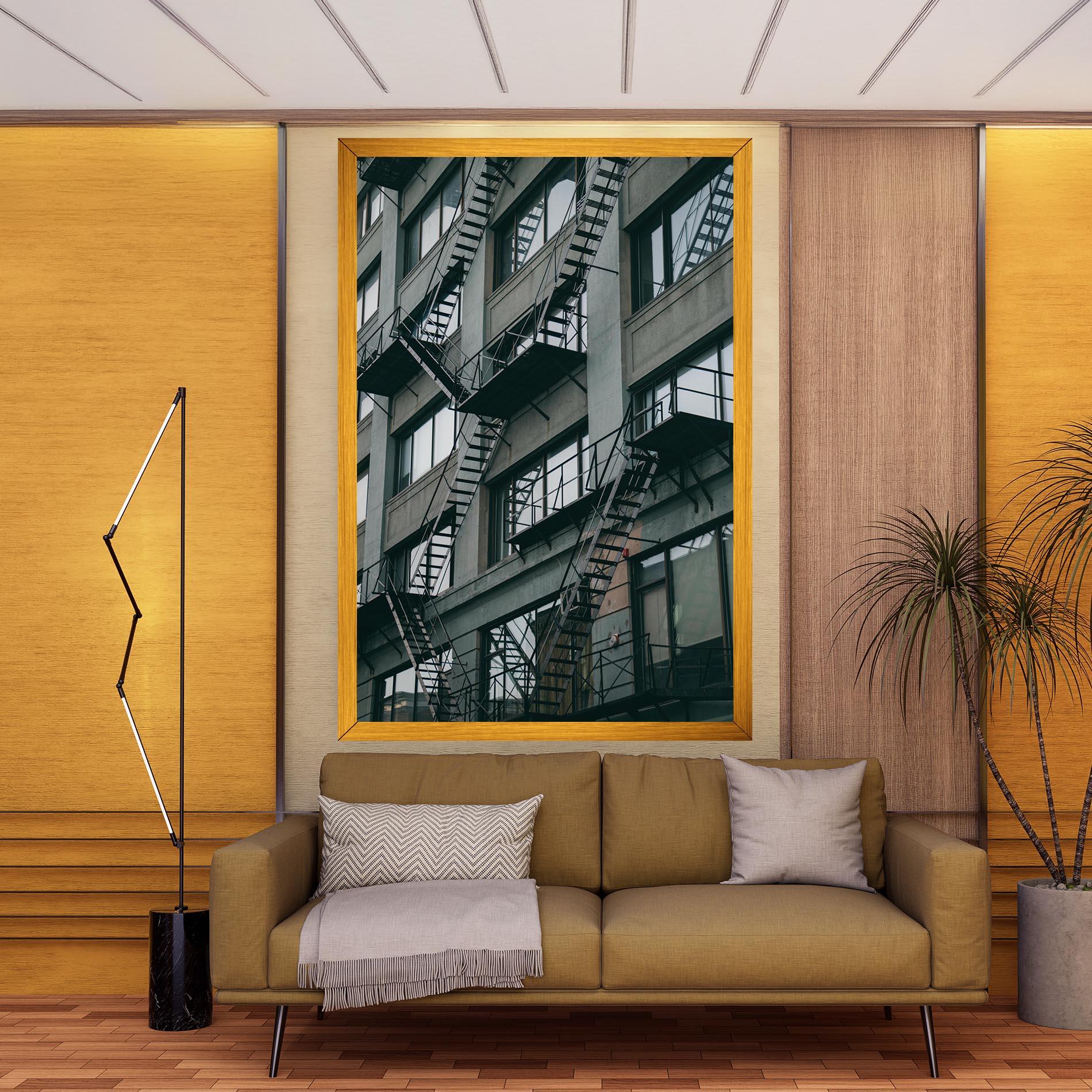 Leinwandbild Building Stairs mockup 9