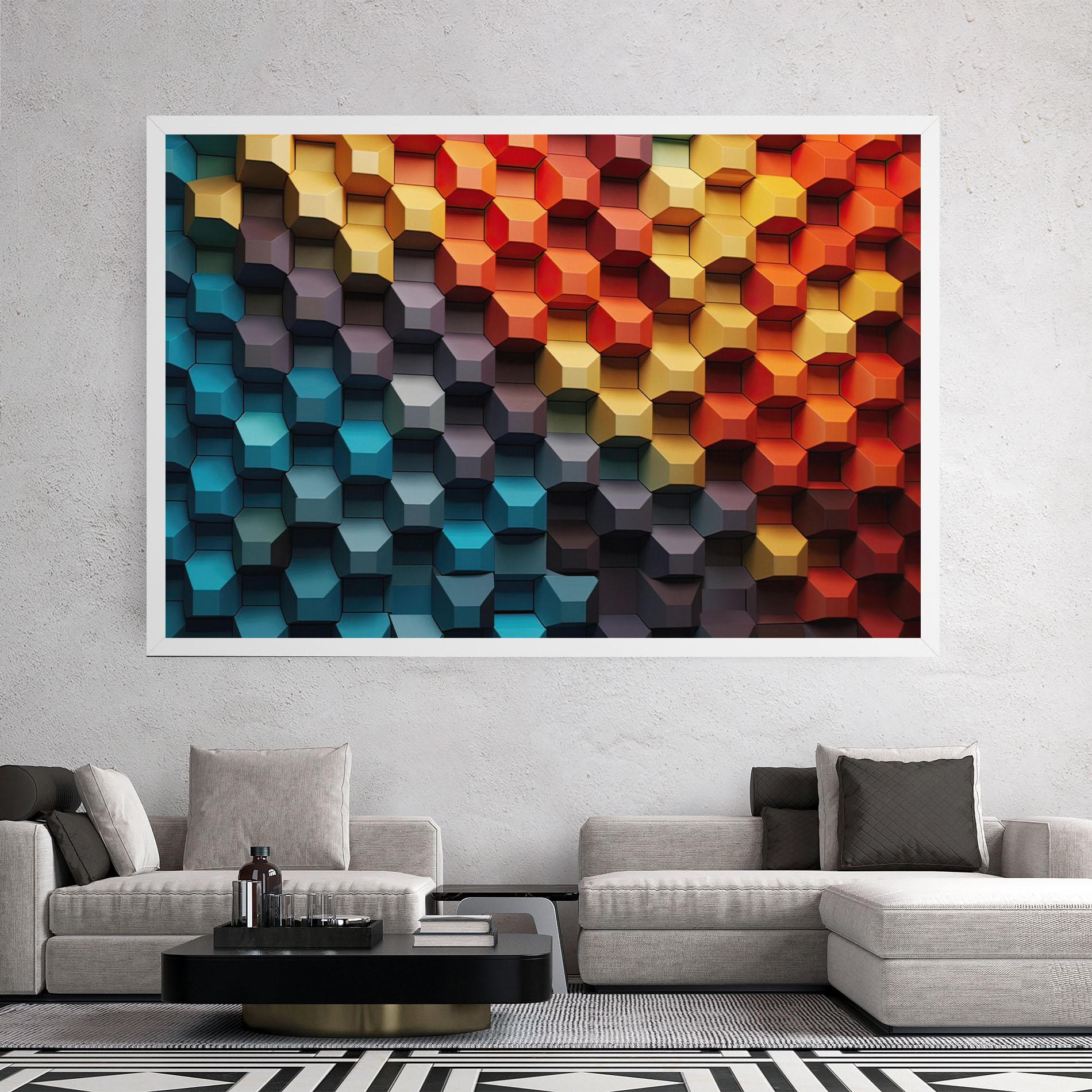 Leinwandbild 3d Sqare Mix mockup 2