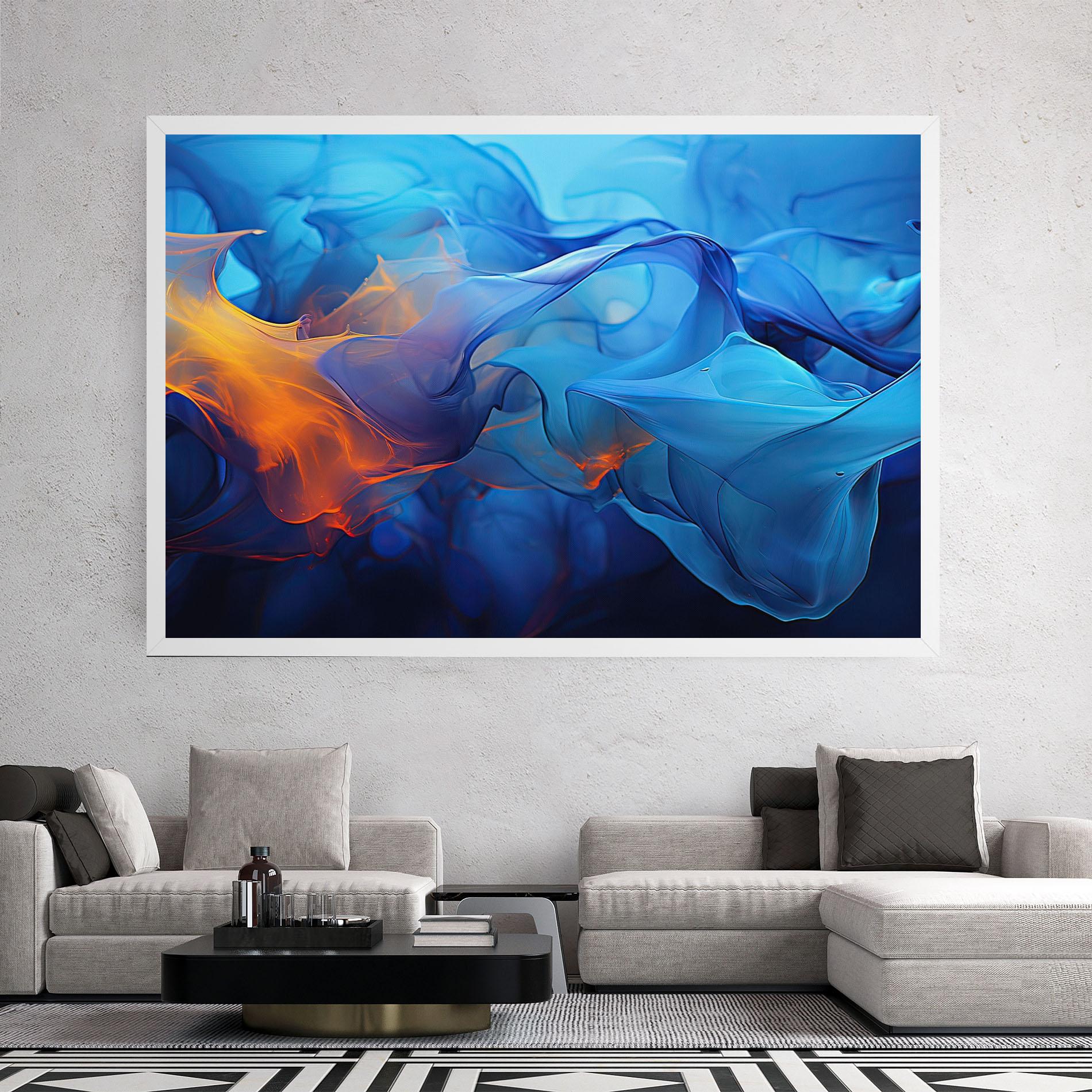 Leinwandbild Blue Orange Floating mockup 2