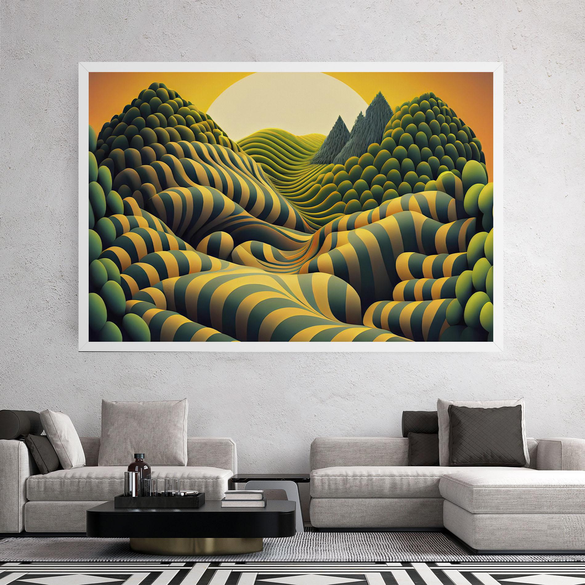 Leinwandbild Green Yellow View mockup 2