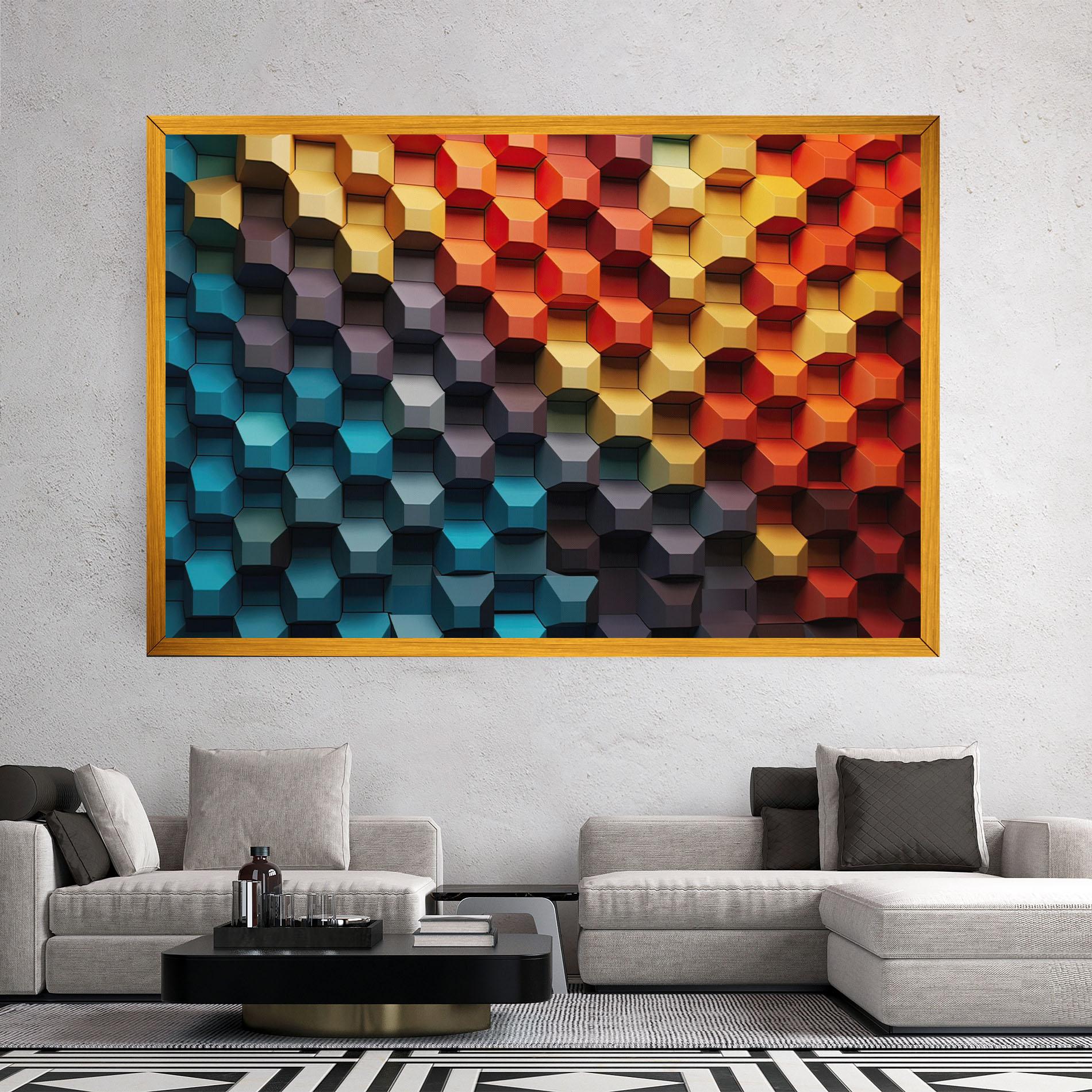 Leinwandbild 3d Sqare Mix mockup 2