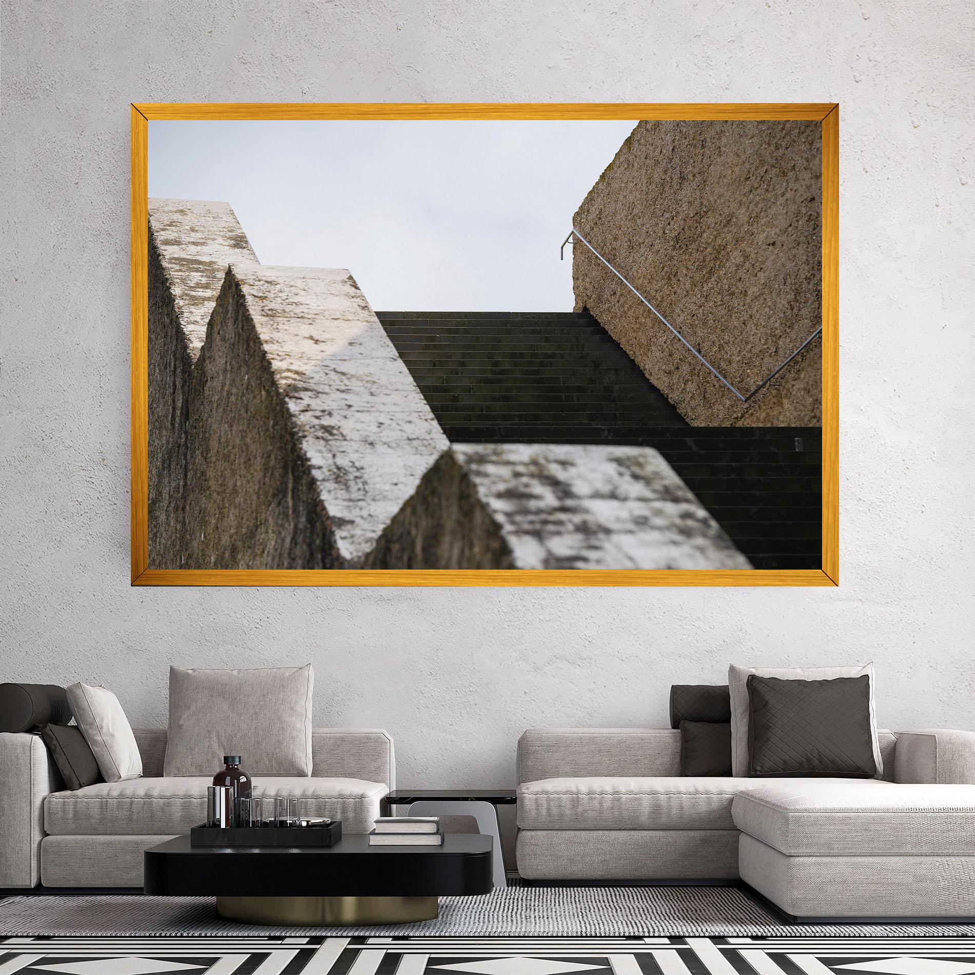 Leinwandbild Black Stairs mockup 2
