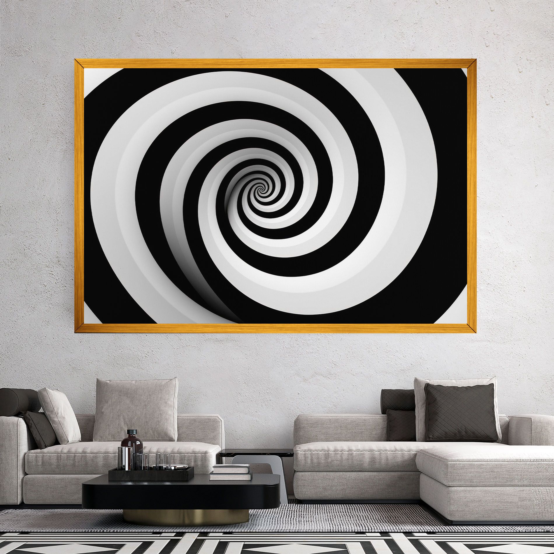 Black White Spiral mockup 2