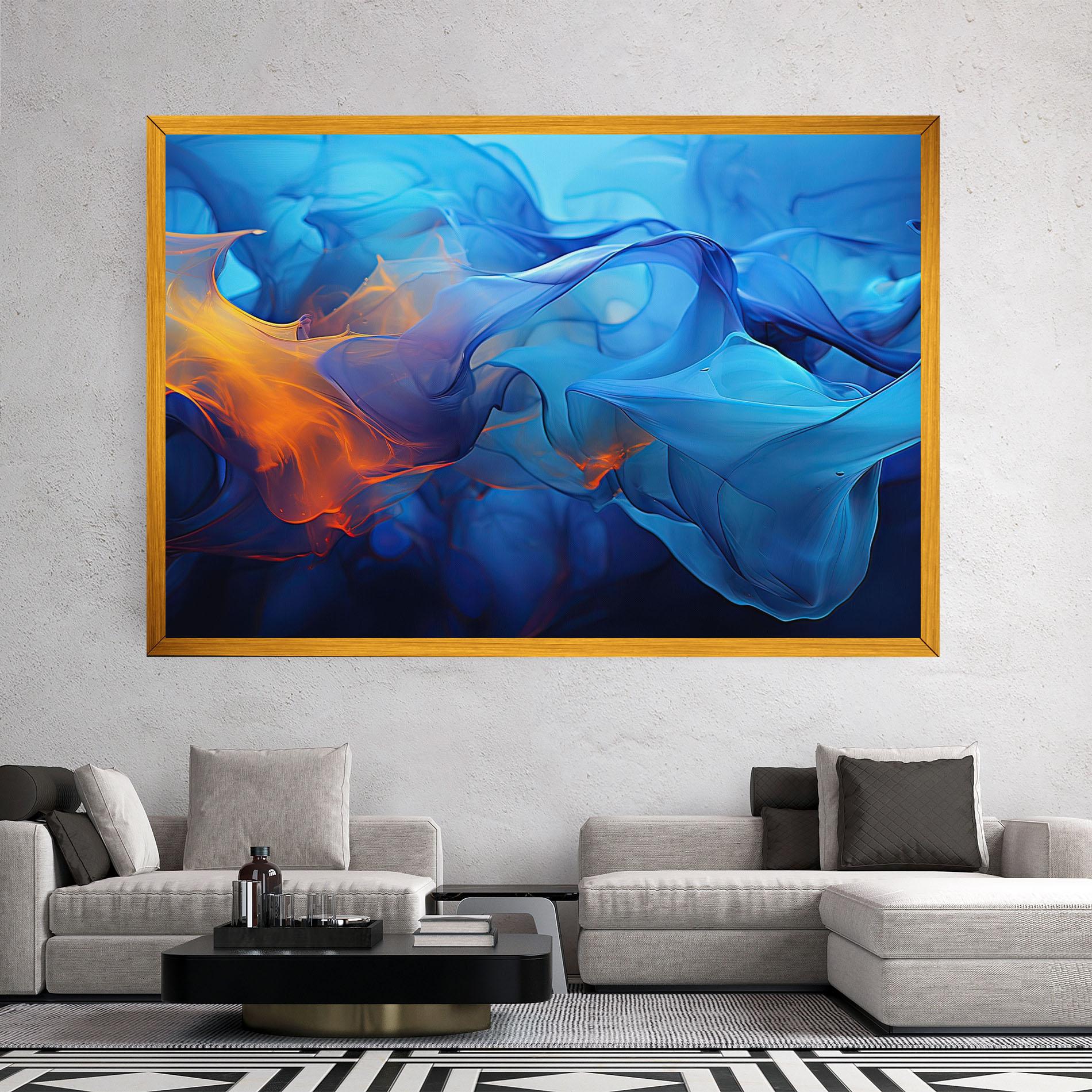 Leinwandbild Blue Orange Floating mockup 2