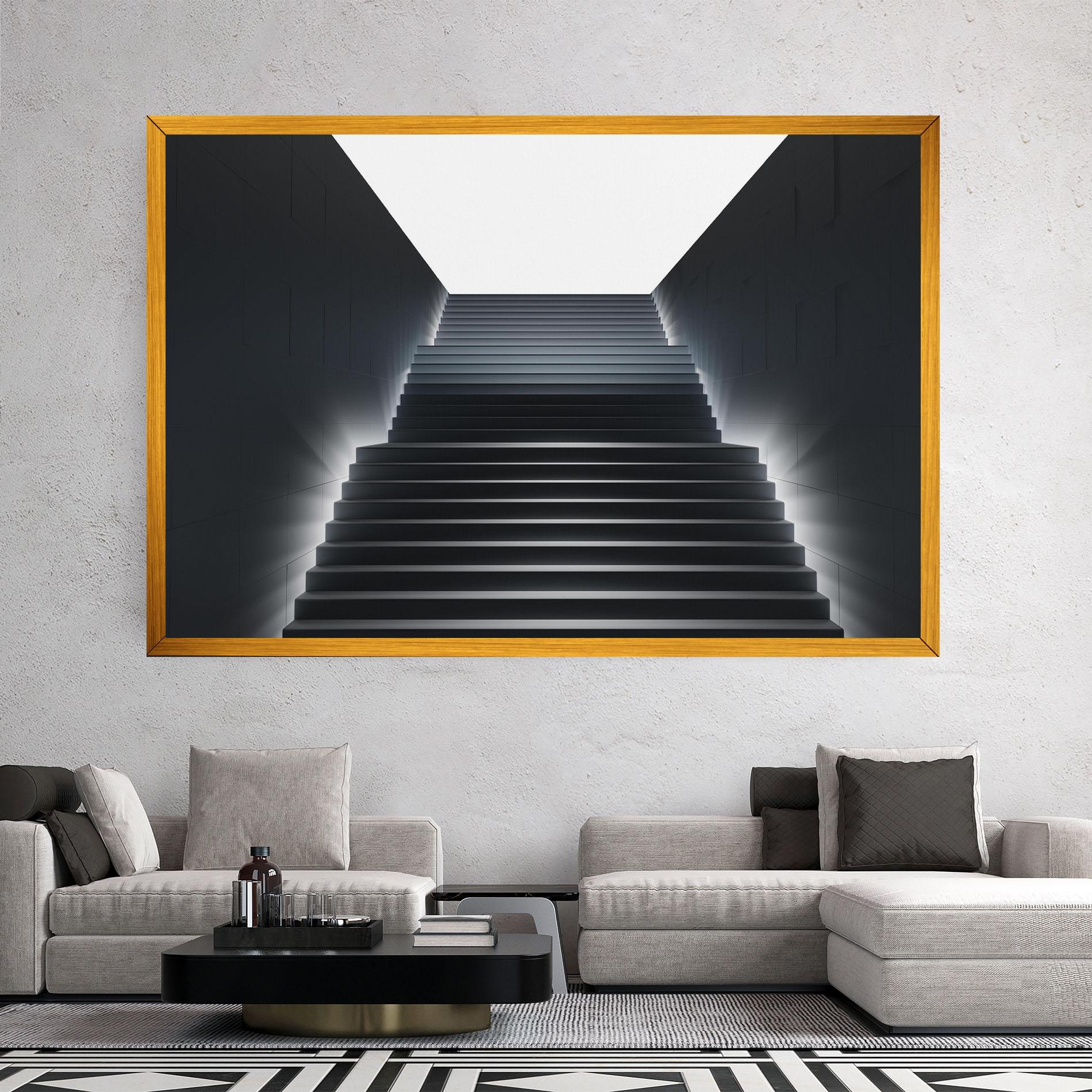 Leinwandbild Dark Stairs mockup 2