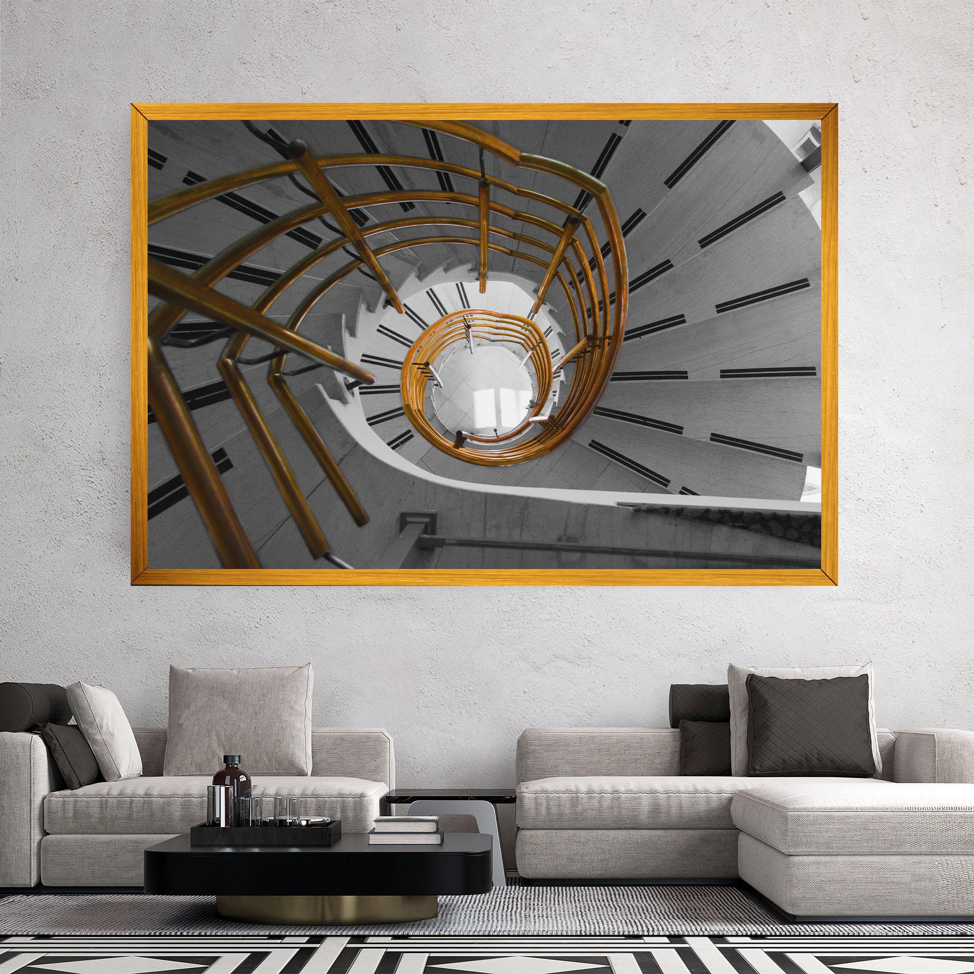 Leinwandbild Gold Bar Stairs mockup 2