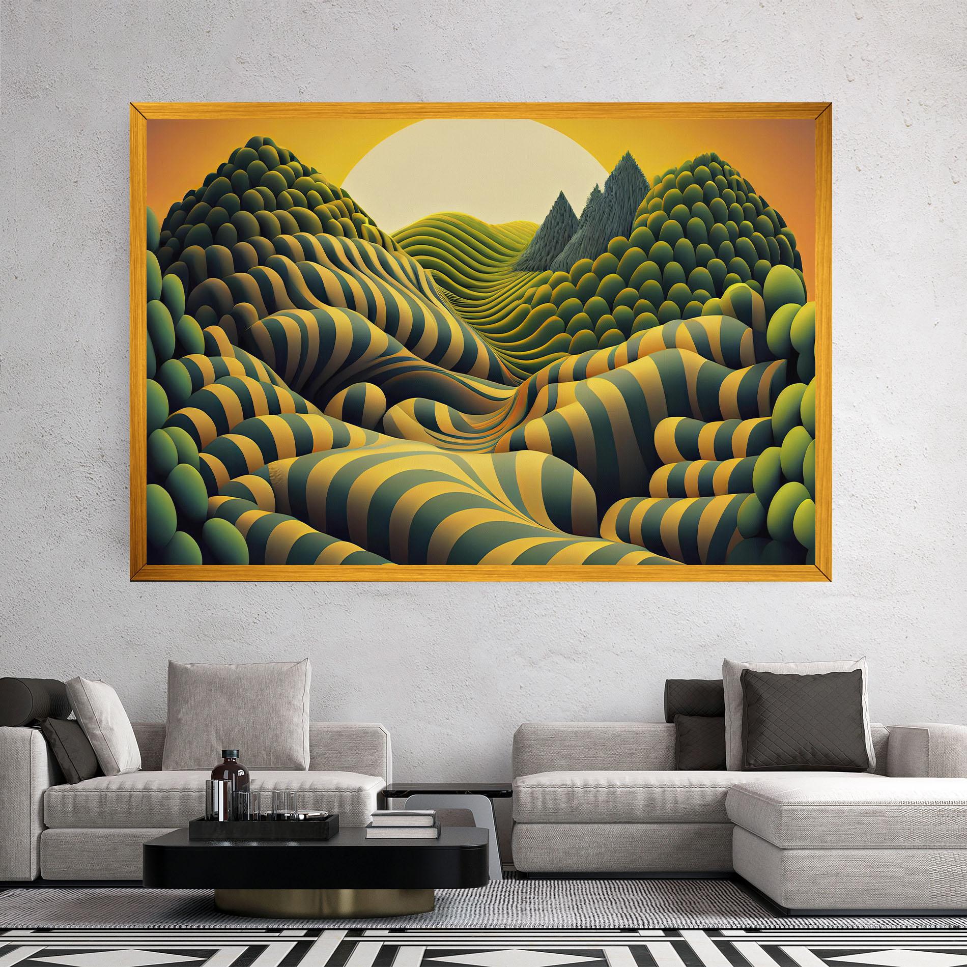 Leinwandbild Green Yellow View mockup 2