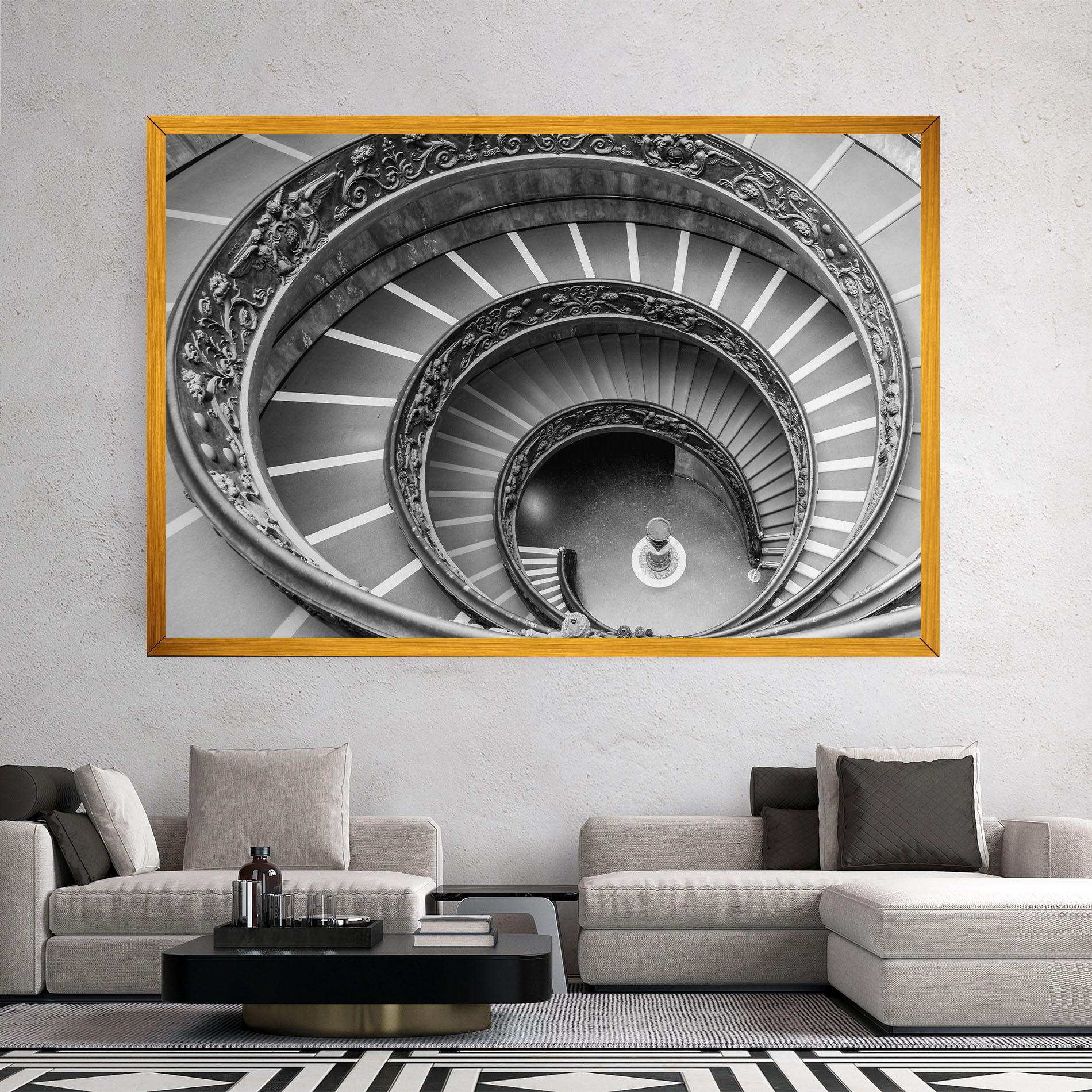 Leinwandbild Grey Spiral mockup 2