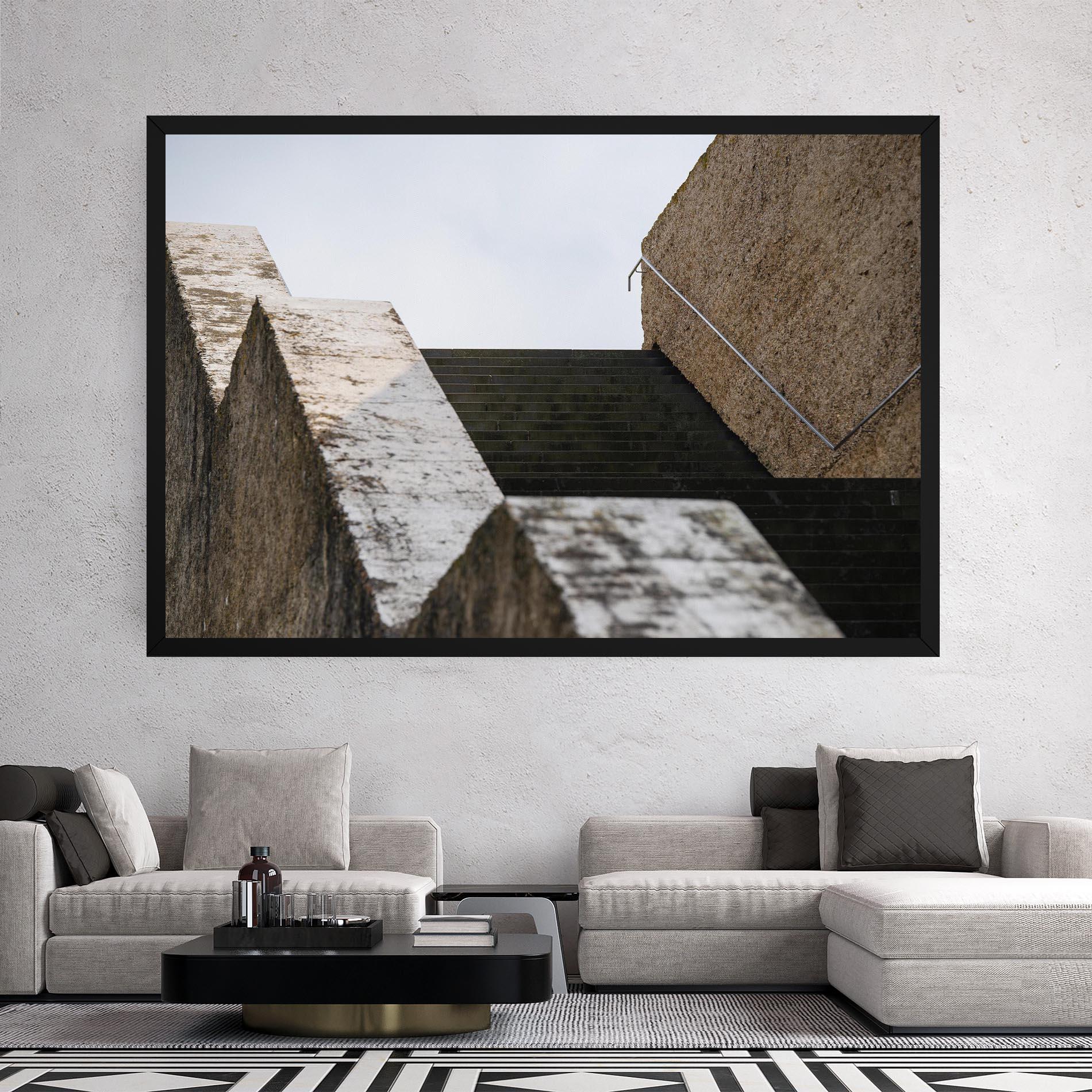 Leinwandbild Black Stairs mockup 2