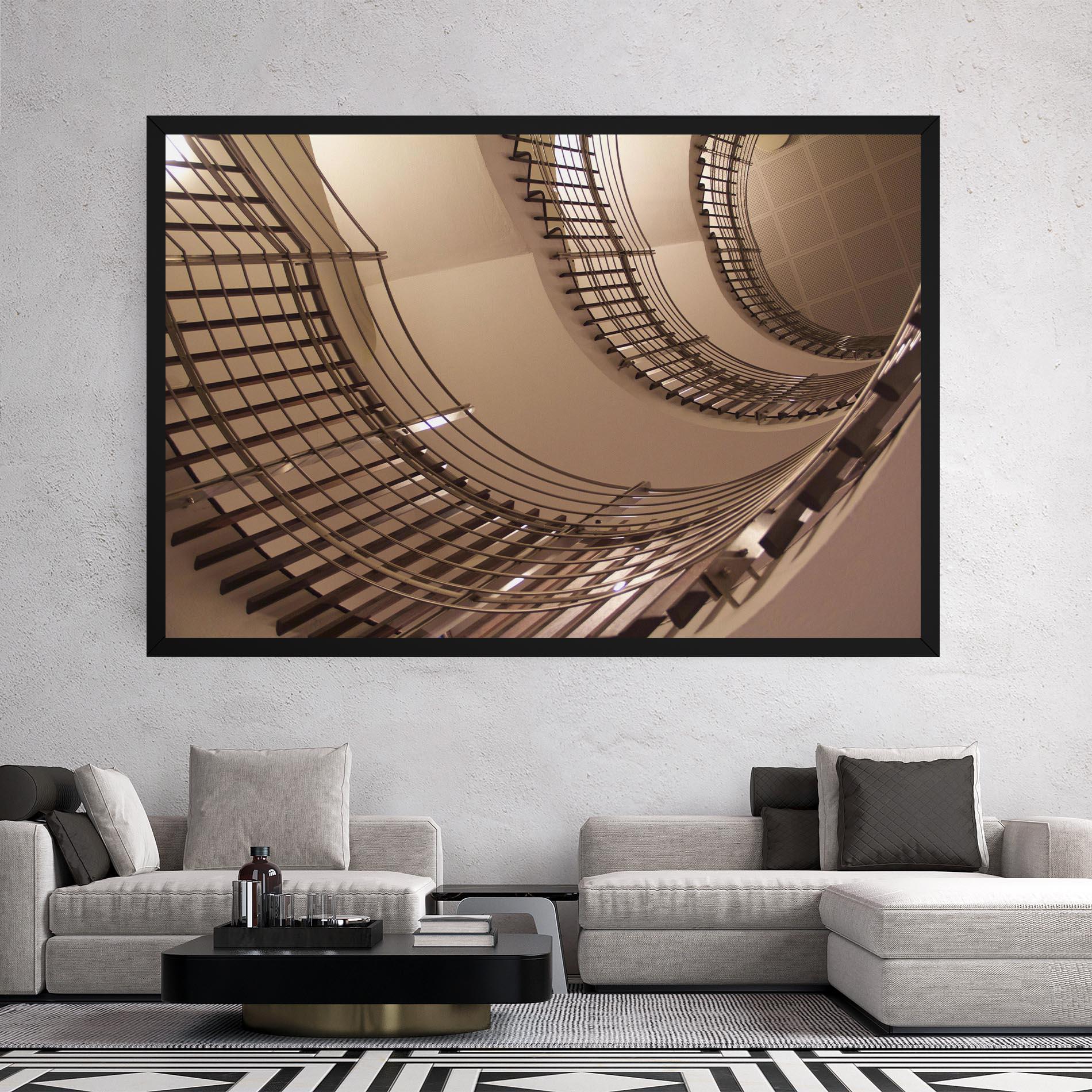 Leinwandbild Cream Stairs mockup 2