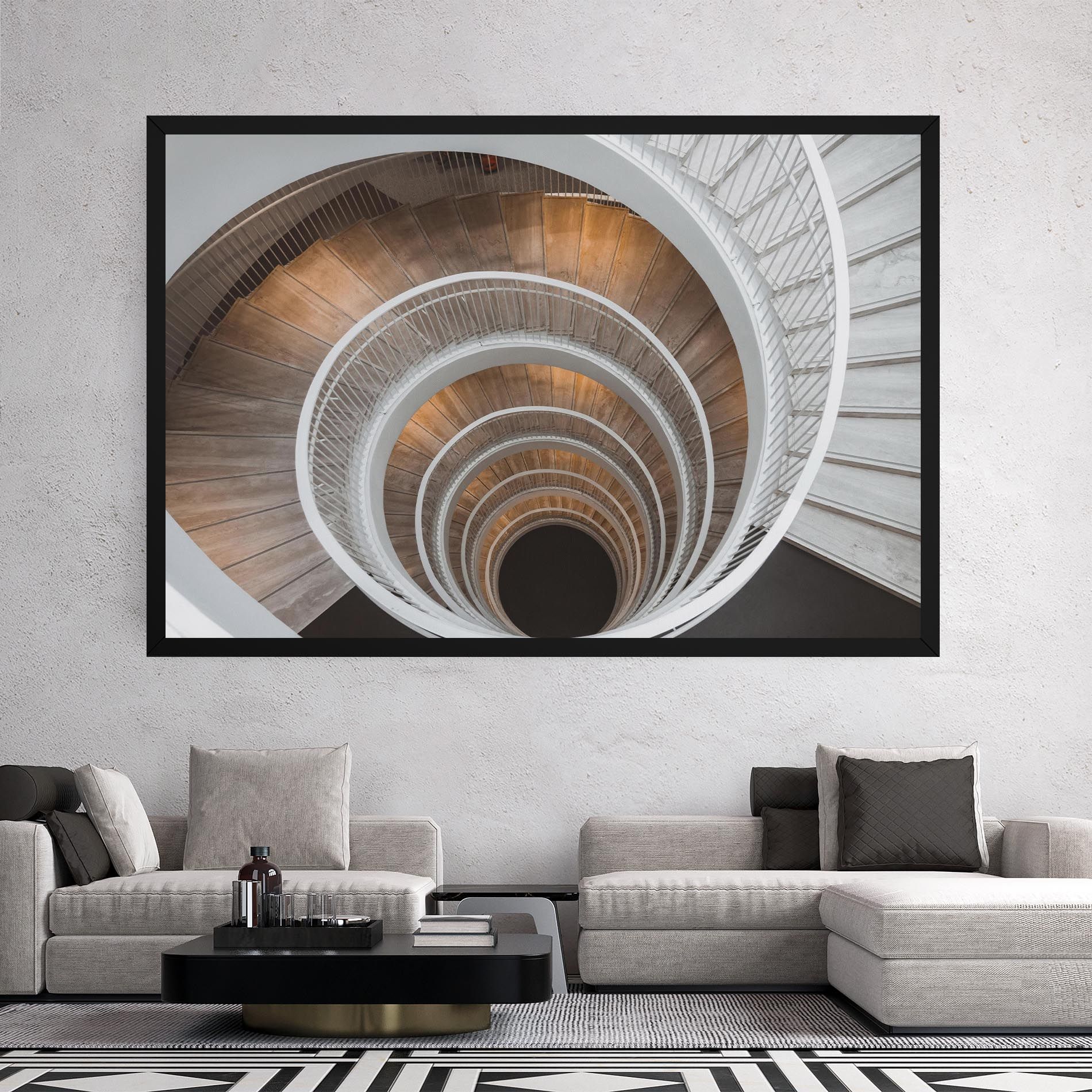 White Spiral Stairs mockup 2