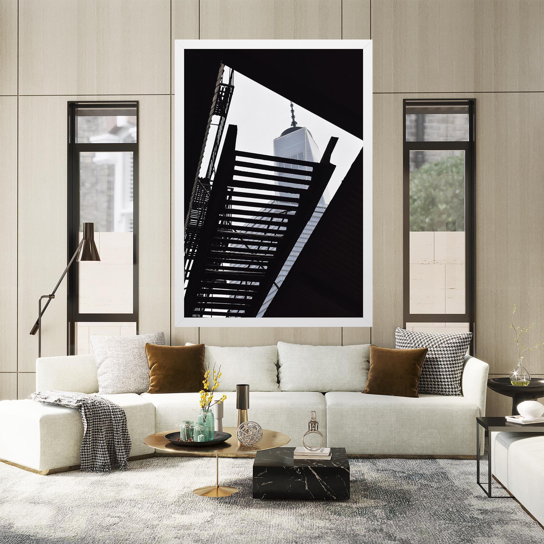 Leinwandbild Black Stairs Floating mockup 2