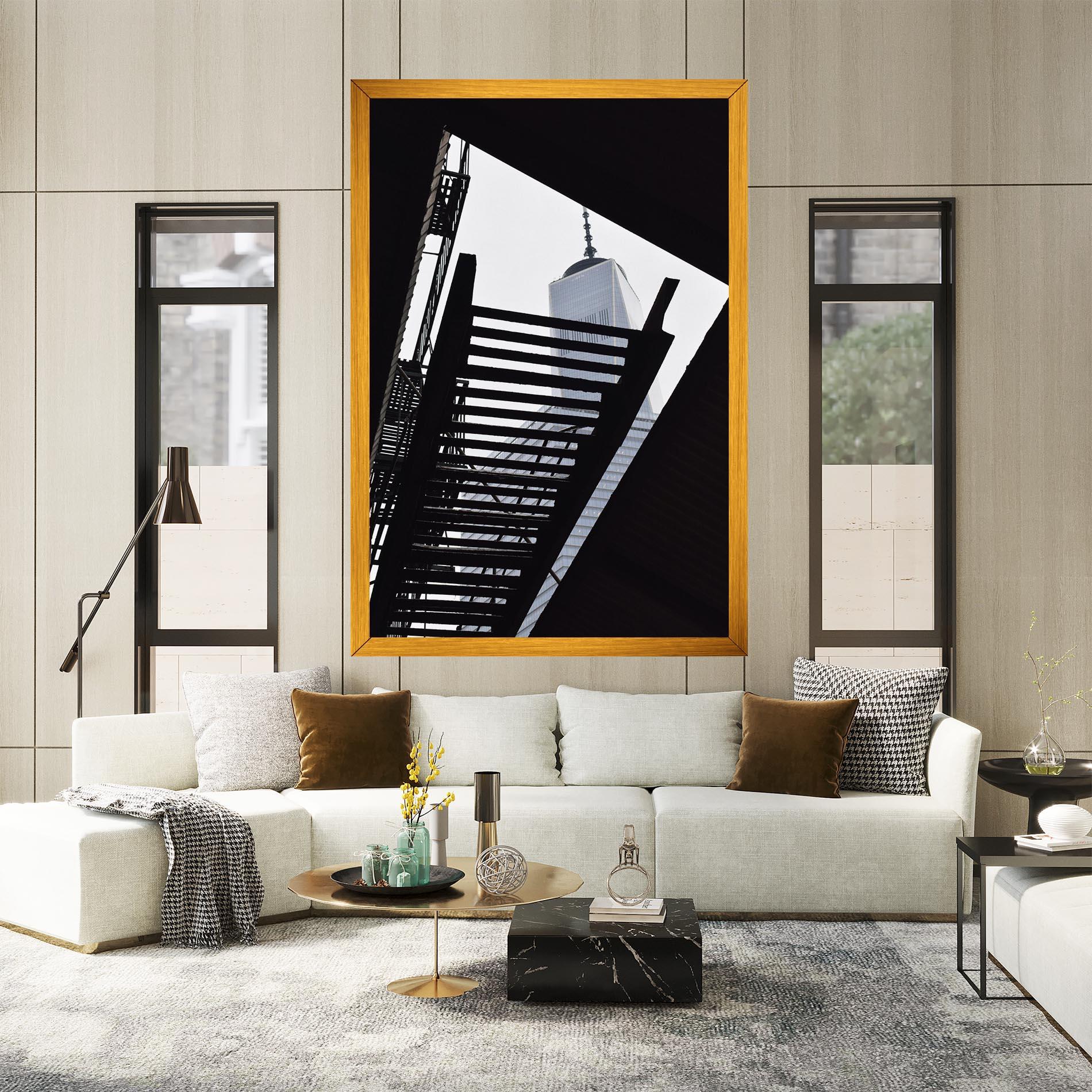Leinwandbild Black Stairs Floating mockup 2