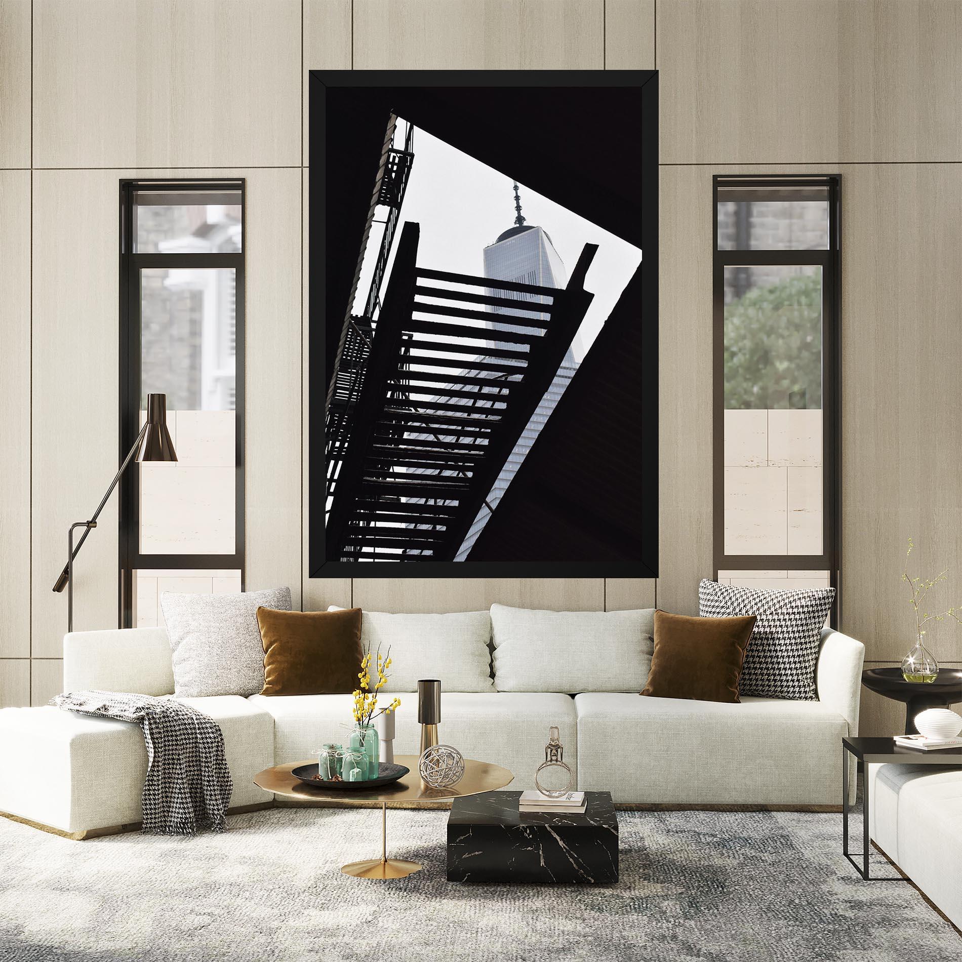 Leinwandbild Black Stairs Floating mockup 2