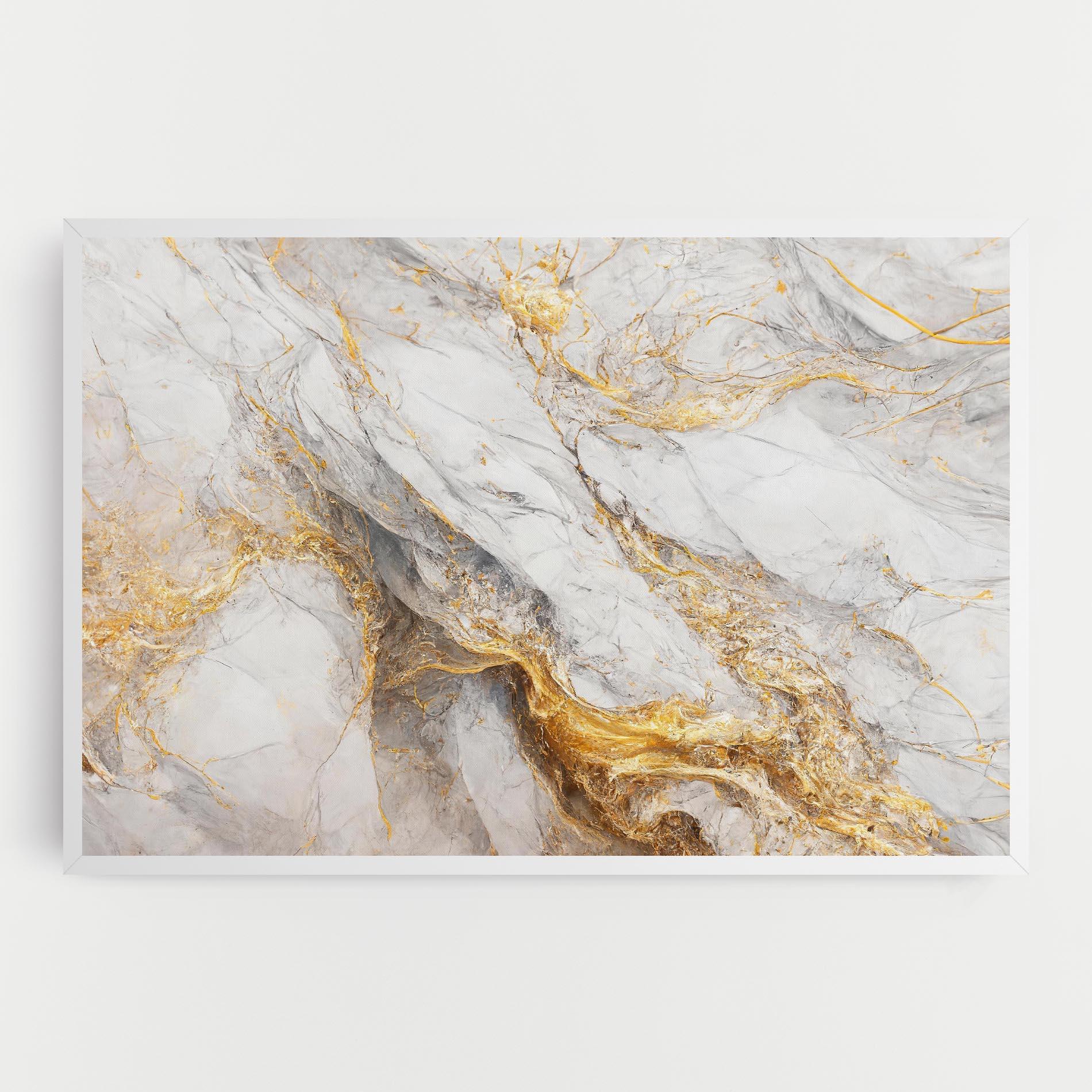 Leinwandbild Gold Liquid Grey Marble mockup 0