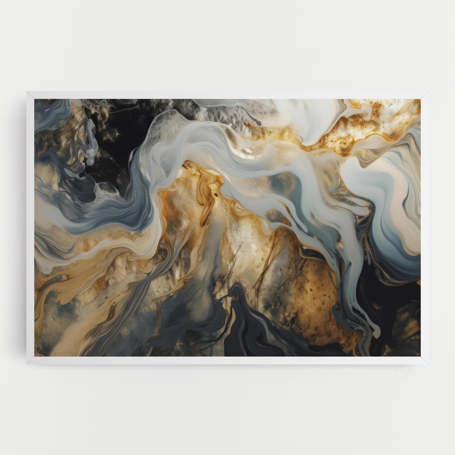 Leinwandbild Grey Gold Liquid Marble mockup 0