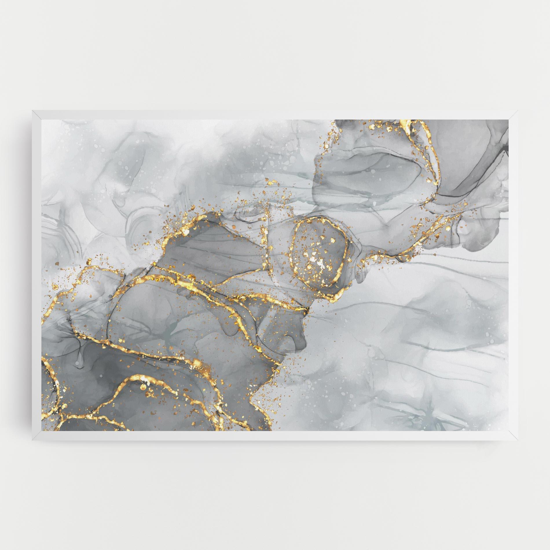 Leinwandbild White Ink Marble mockup 0