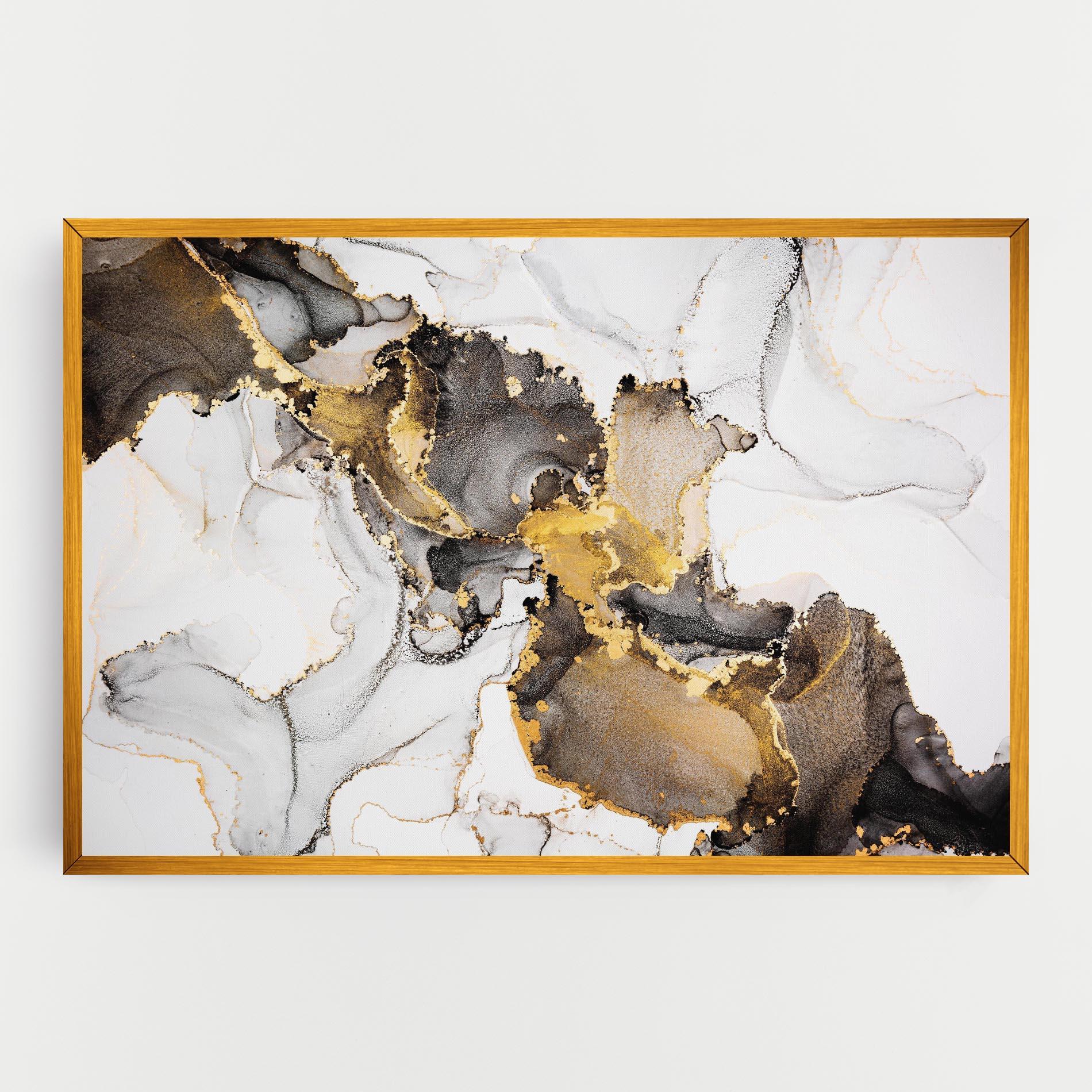 Leinwandbild Golden Marble Shades mockup 0