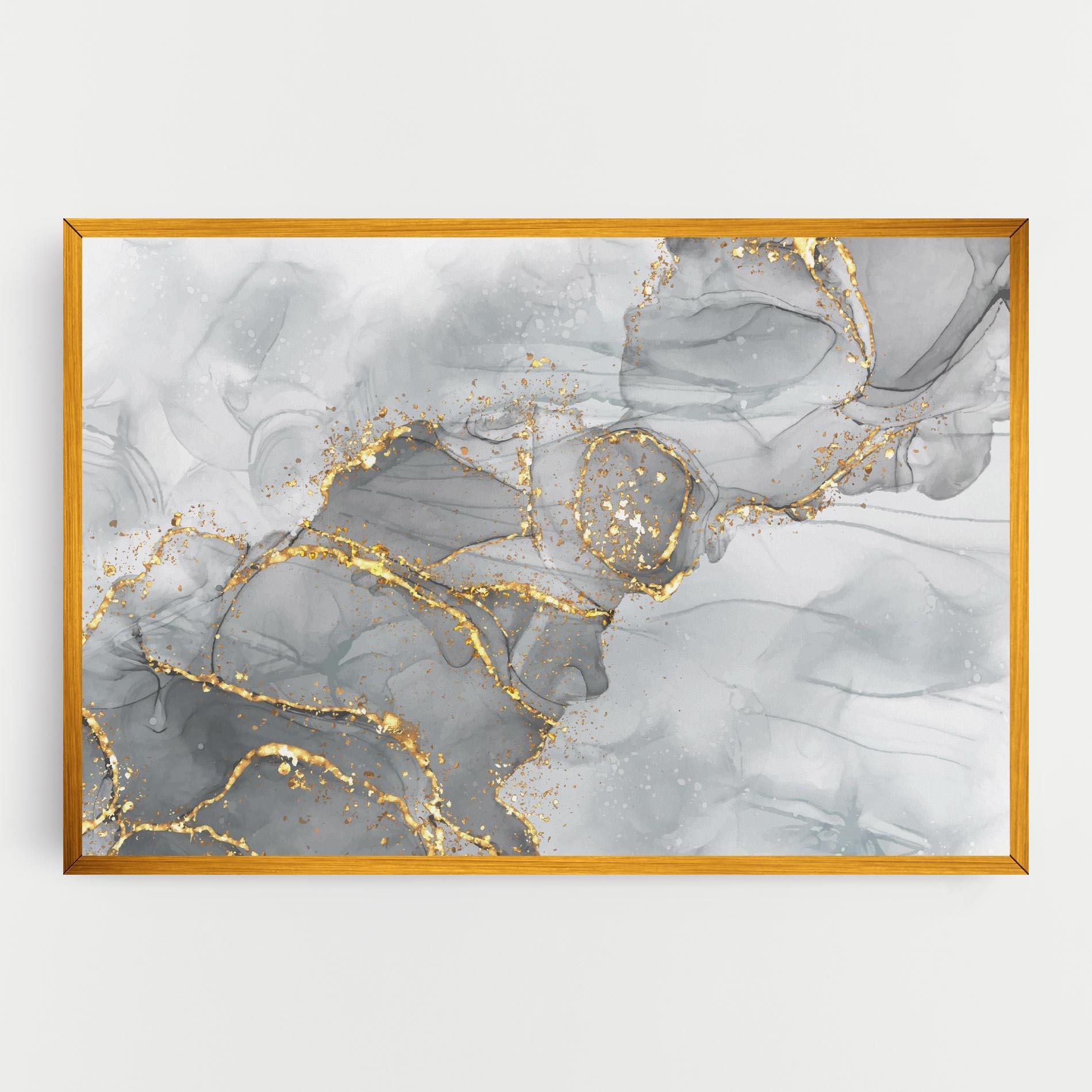 Leinwandbild White Ink Marble mockup 0