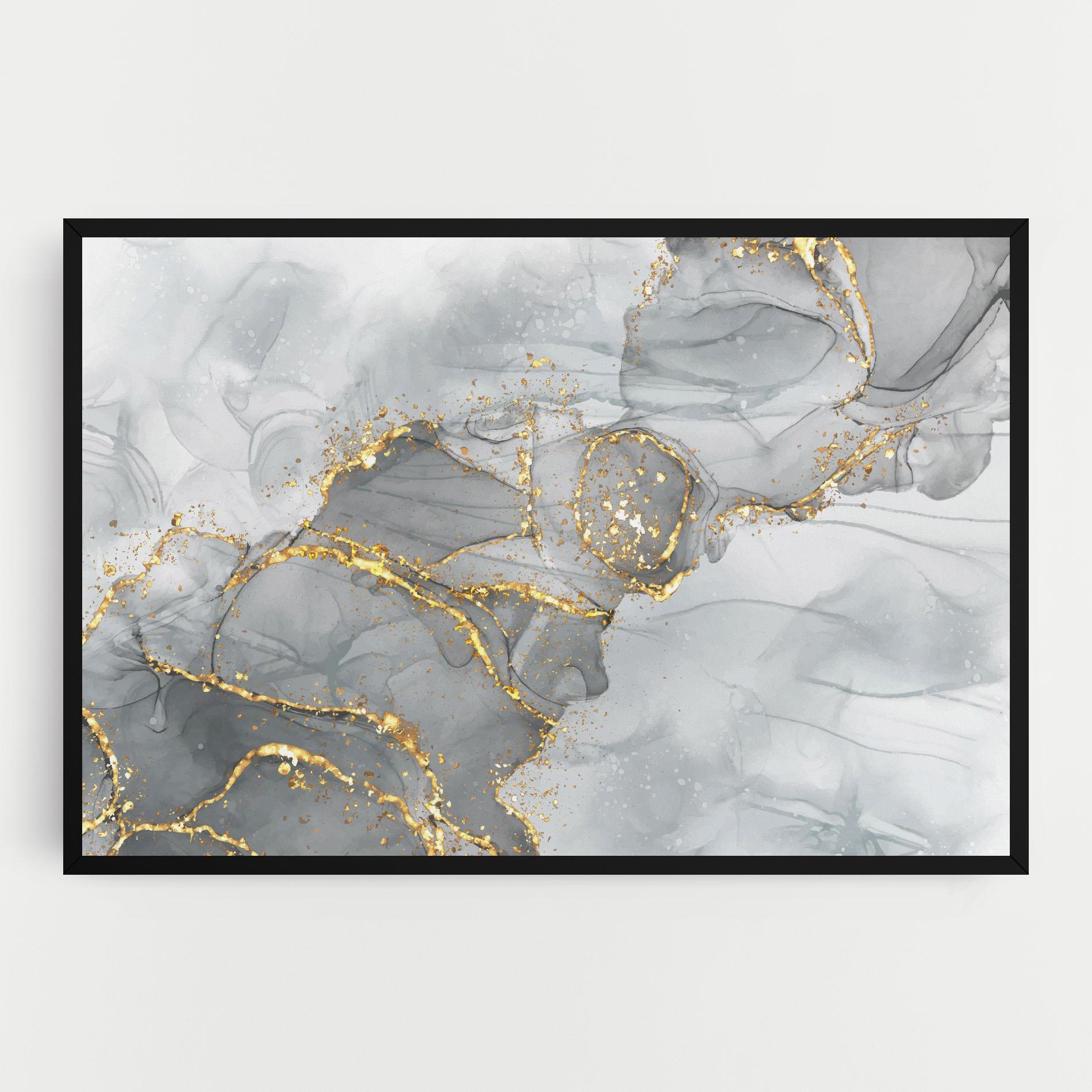 Leinwandbild White Ink Marble mockup 0