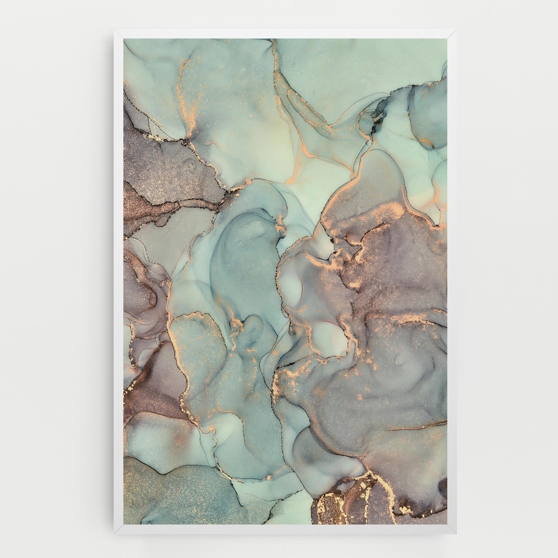 Leinwandbild Abstract Turquoise Marble mockup 0