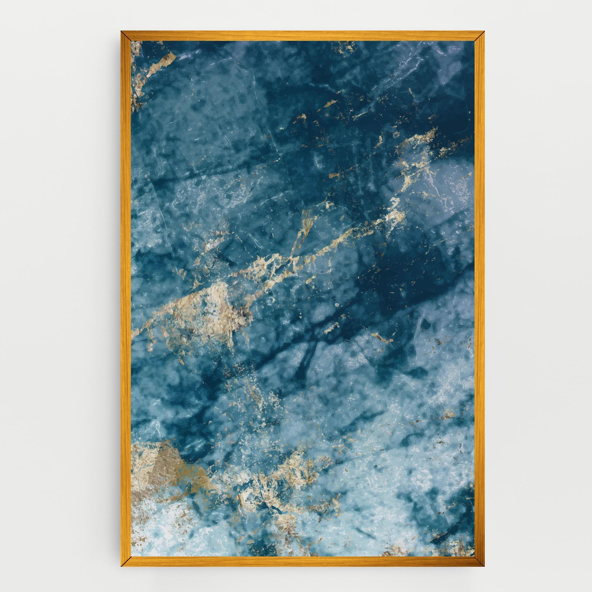 Leinwandbild Blue Water Marble mockup 0