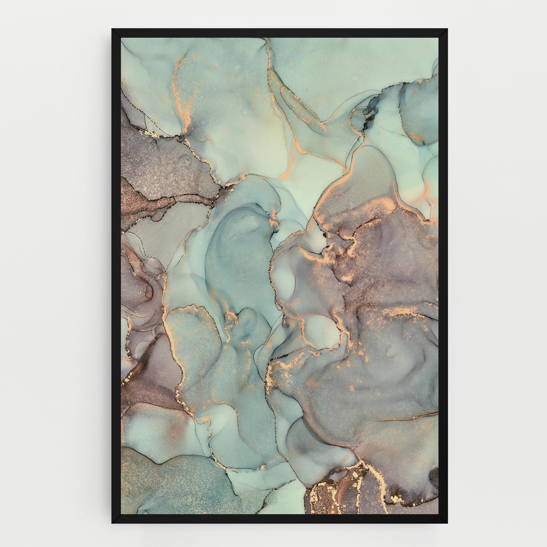 Leinwandbild Abstract Turquoise Marble mockup 0
