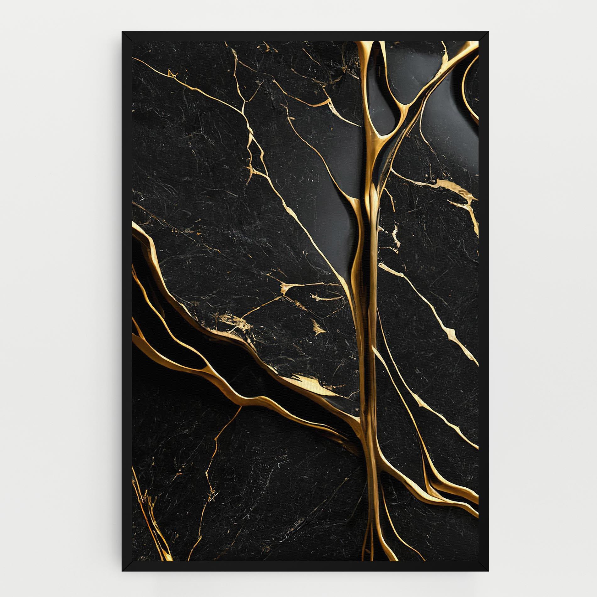 Leinwandbild Black Square Marble mockup 0