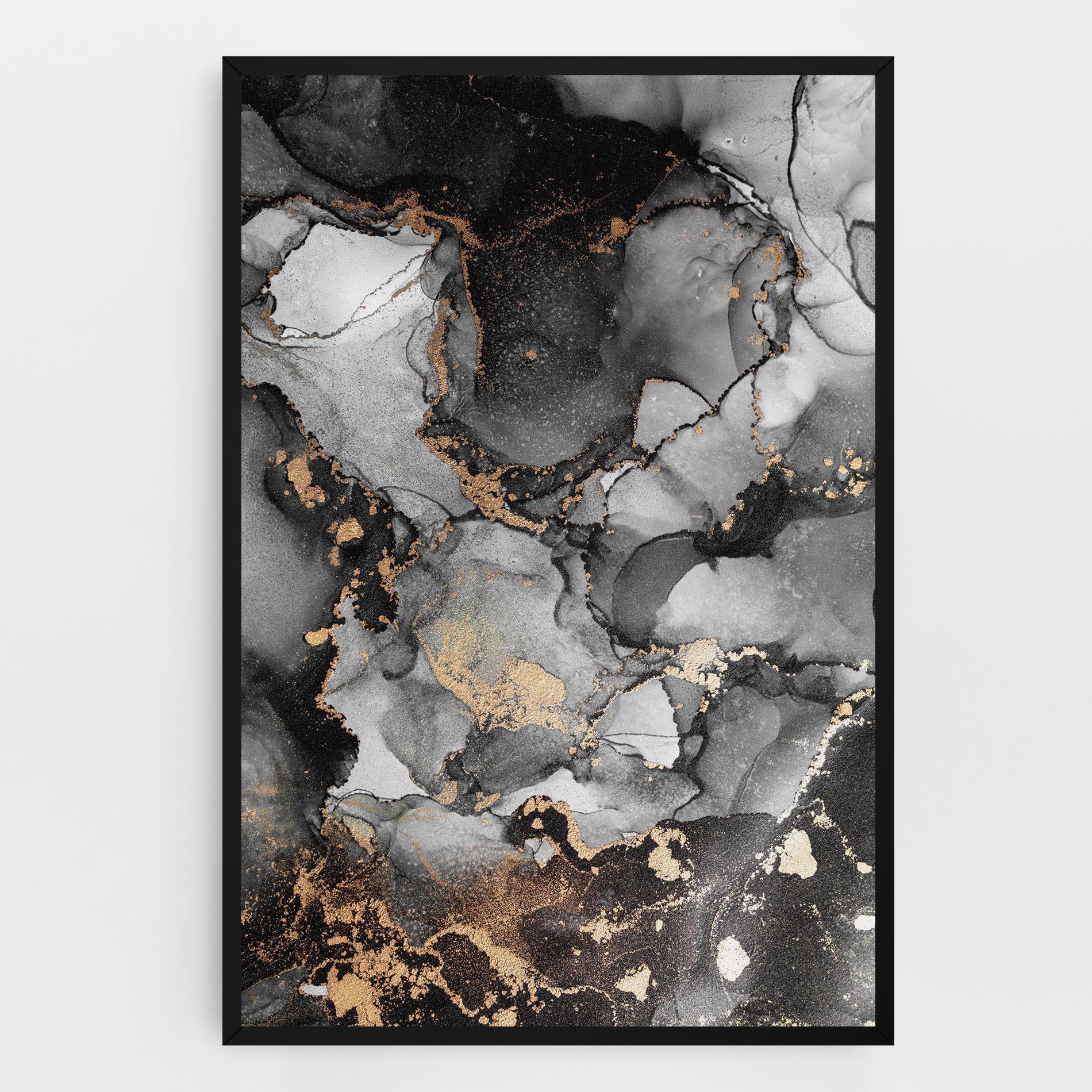 Leinwandbild Grey Gold Marble mockup 0
