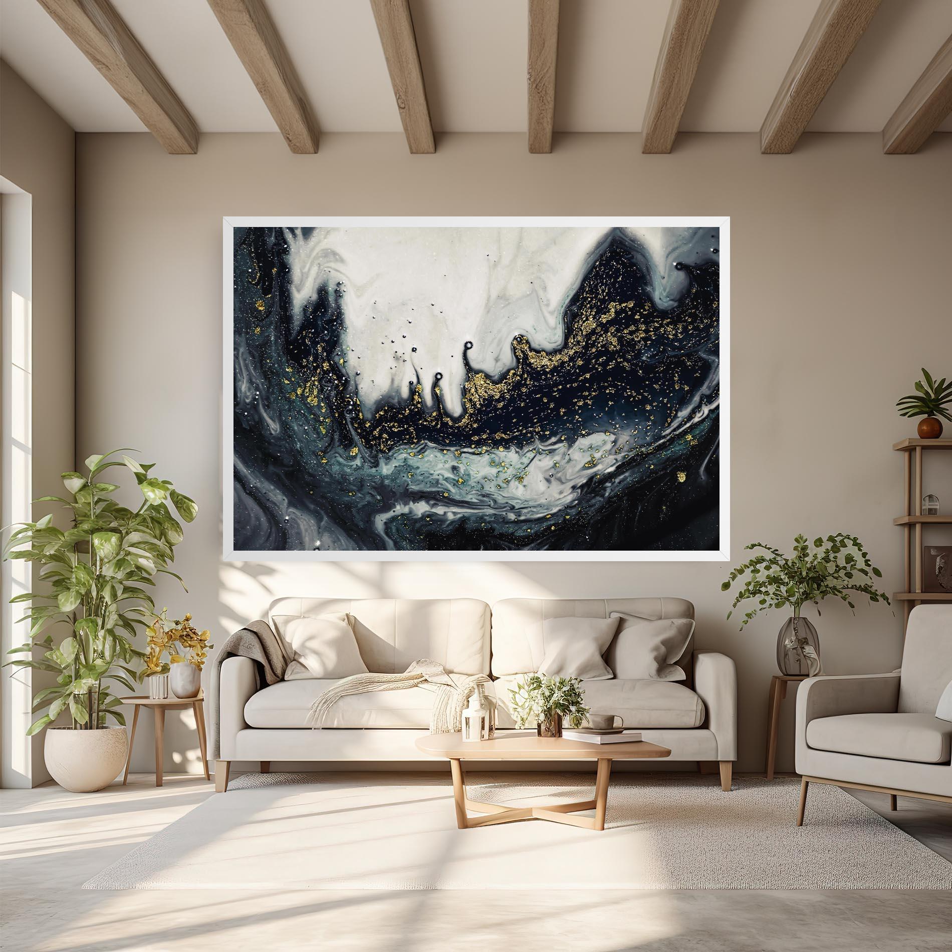 Leinwandbild Abstract Black mockup 6