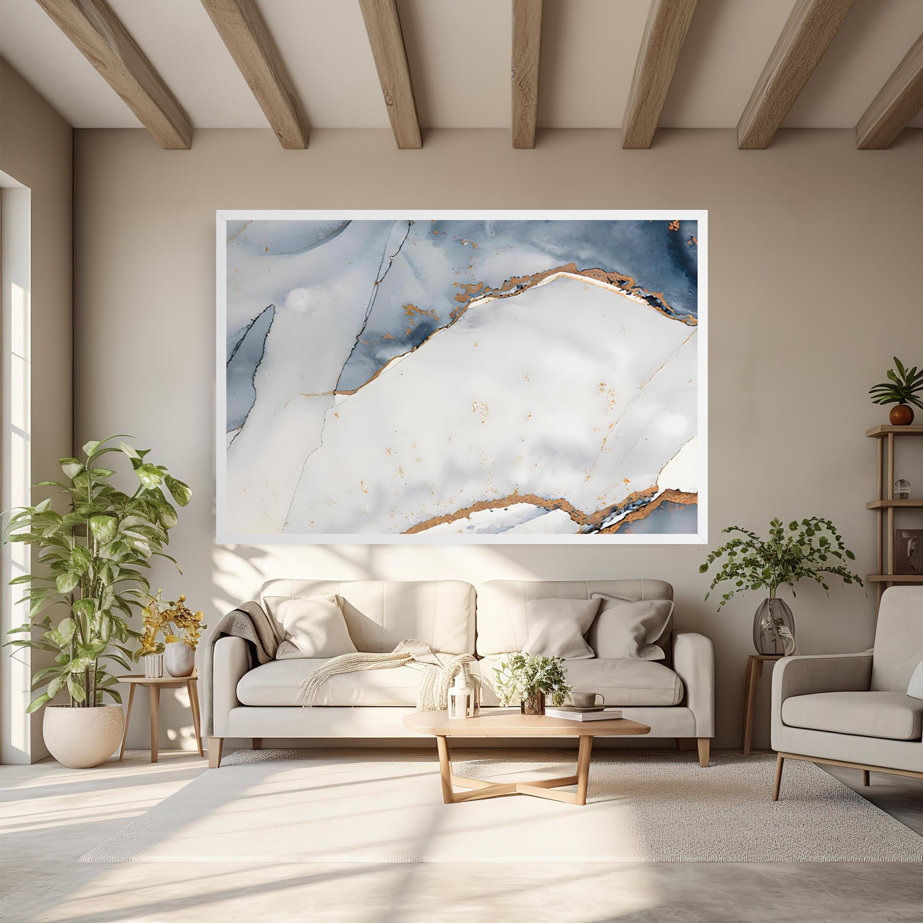 Leinwandbild Blue Watercolor mockup 6