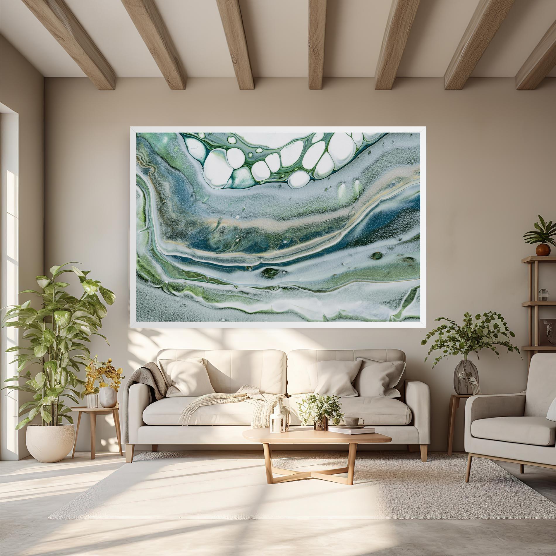 Leinwandbild Dark Green Liquid mockup 6